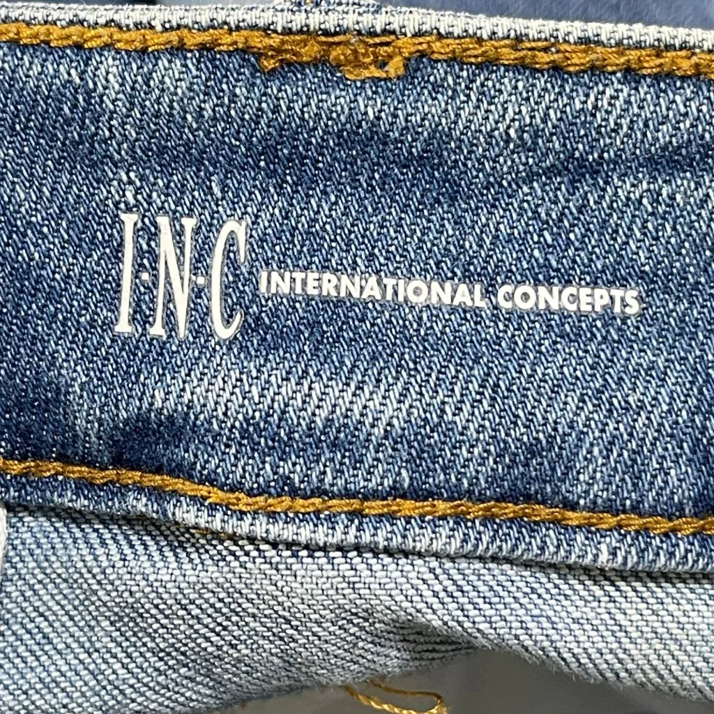 Inc Denim Tapered Baggy Jeans Pleats Size 12 Light/Medium Wash - Image 6