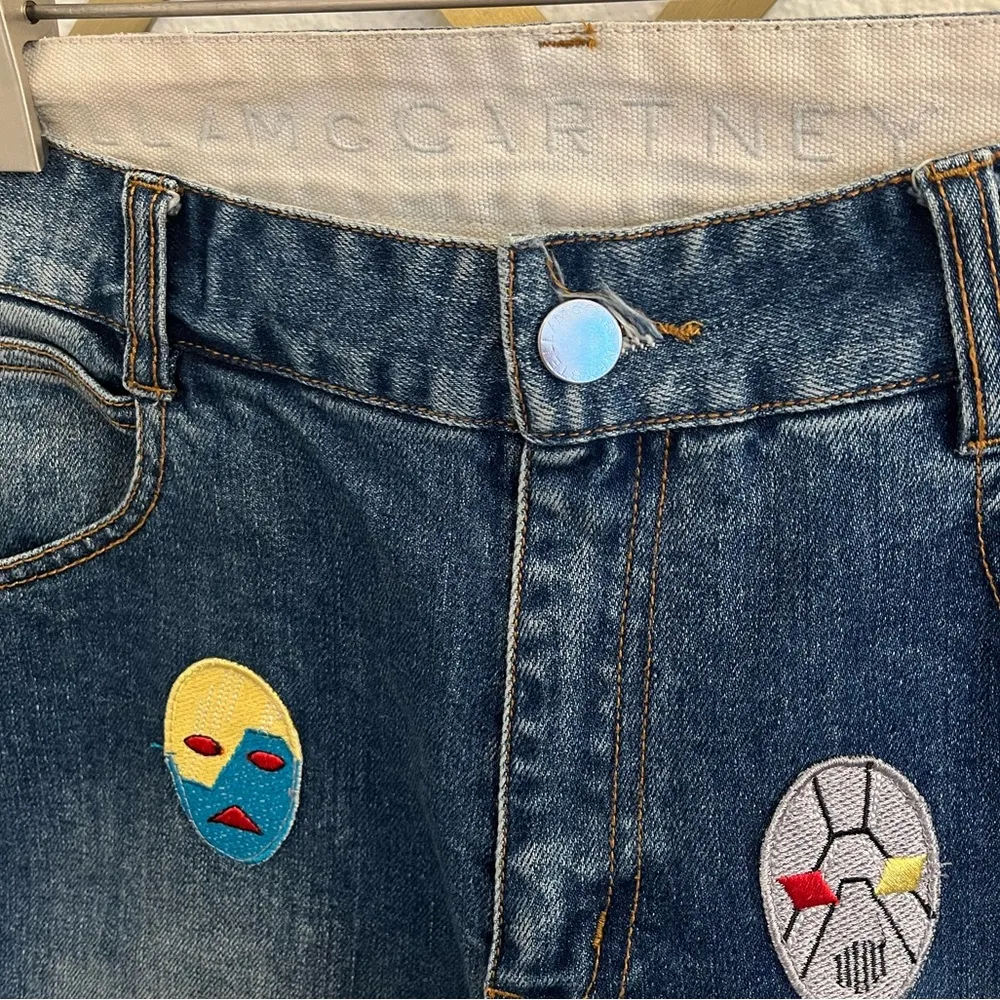 Stella McCartney Super Hero Patch Design Jeans 28 Boyfriend Fit Rare - Image 10