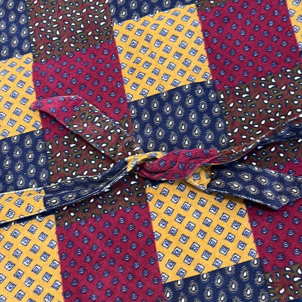 Vintage Patchwork Vest 90’s Corduroy Paisley L Large Red - Image 4