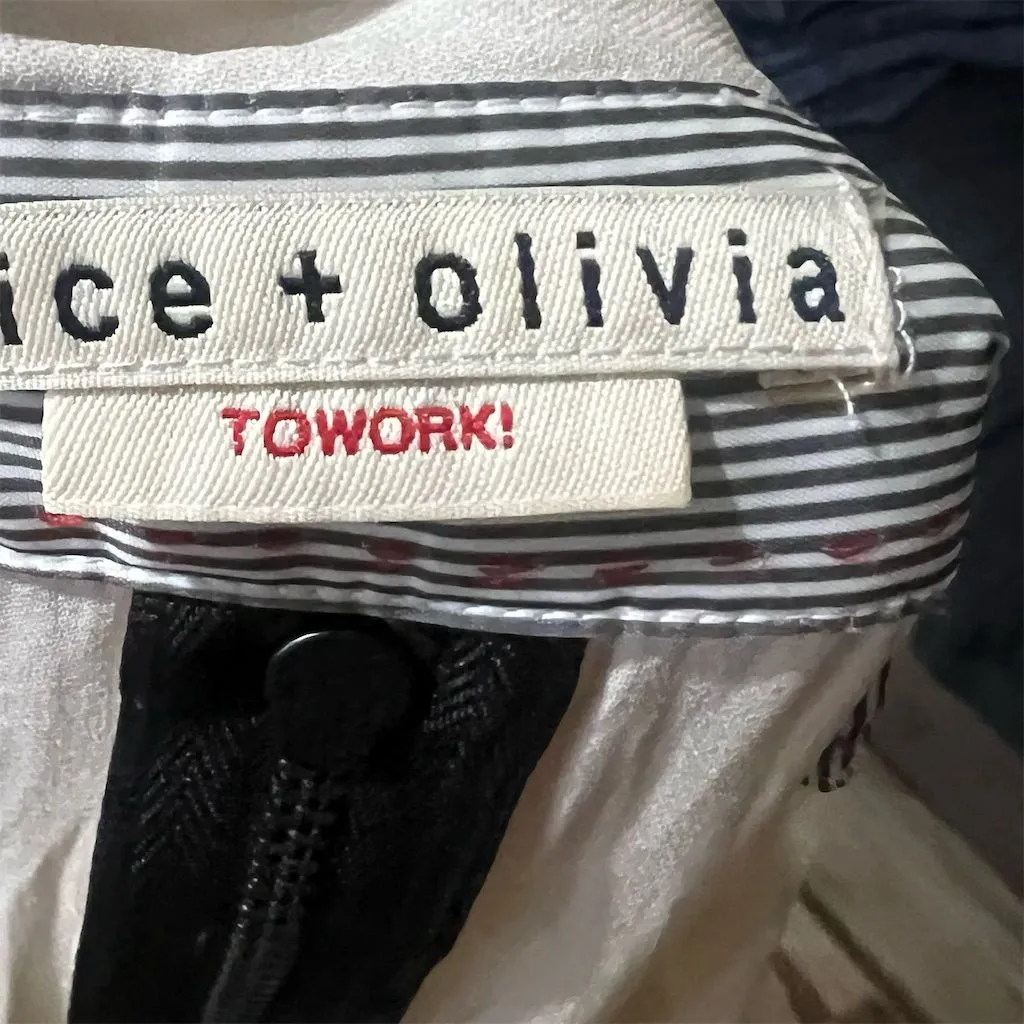 Alice + Olivia White Shirt Dress M Knee Length French Cuffs Long Sleeve Women’s - Image 6