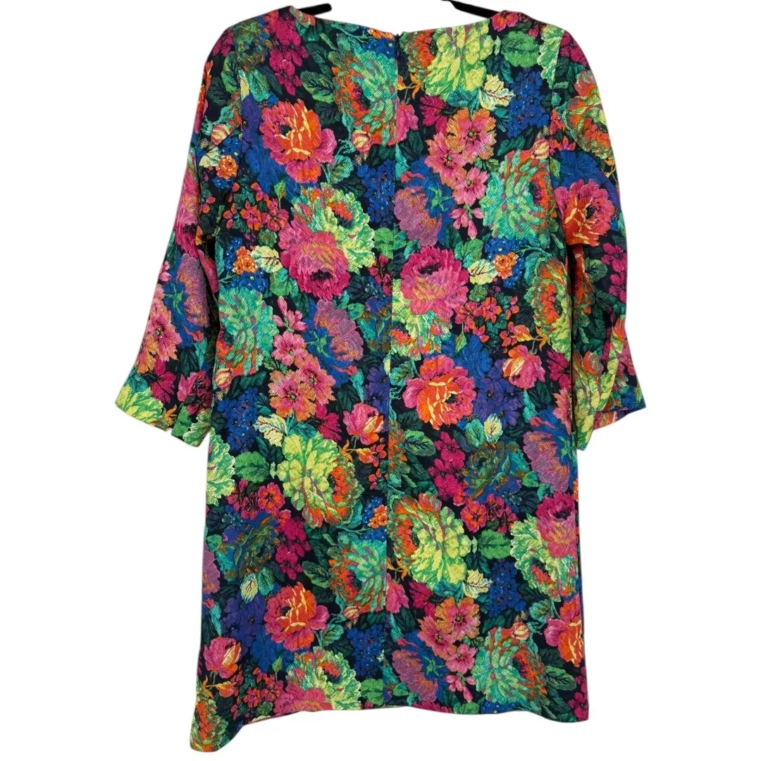 Anthropologie HD in Paris Tropicalist Colorful Floral Mini Shift Dress Sz Medium - Image 5