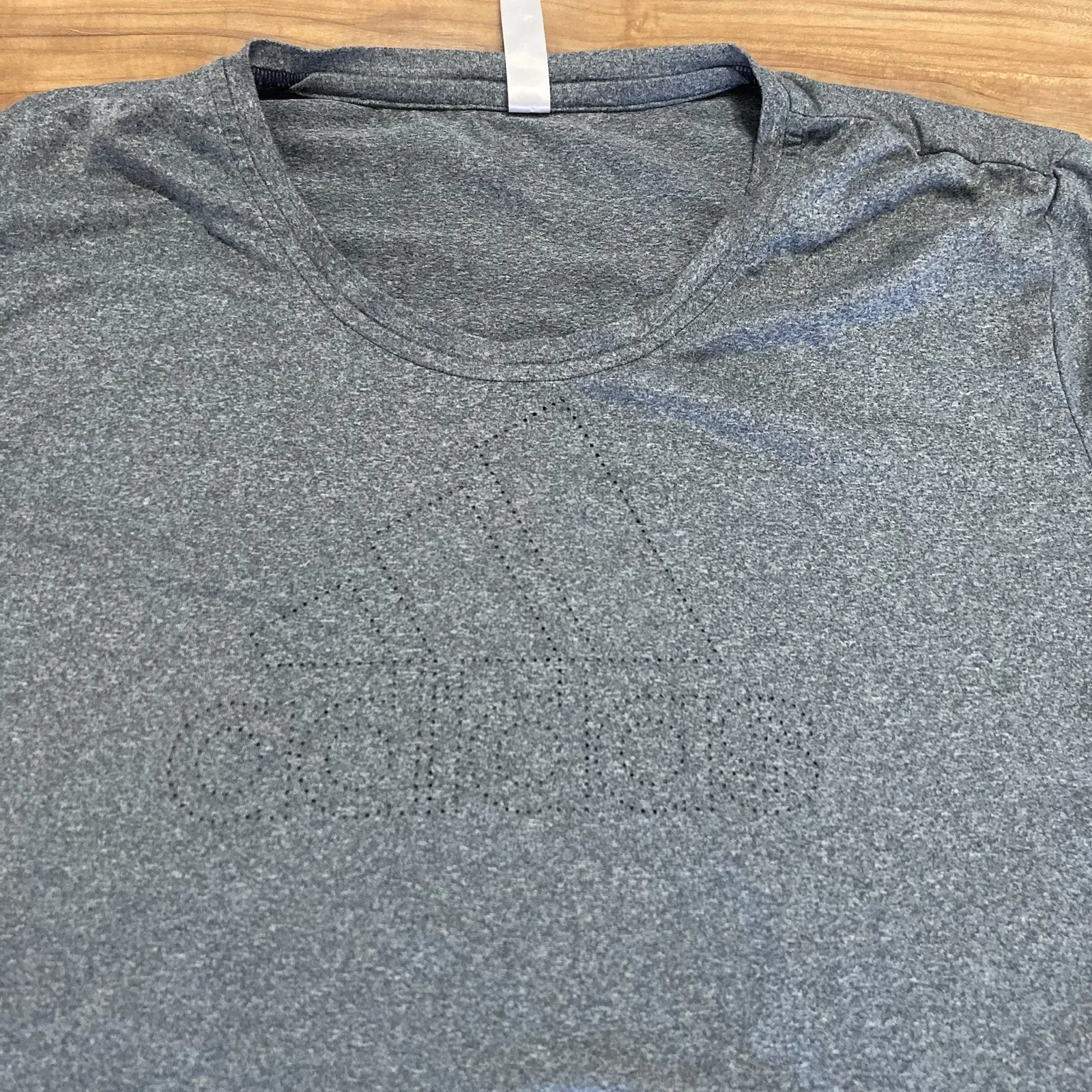 Adidas T Shirt Womens XL Crop Top Big‎ Logo Gray Gym Workout Relaxed Fit - Image 2