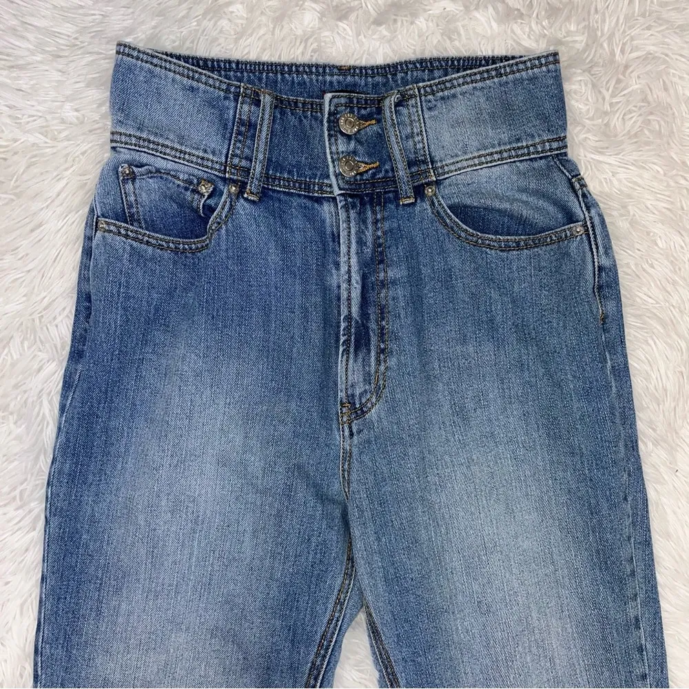 URBAN OUTFITTERS // BDG High Waist Double Button Blue Denim Mom Jeans 27 - Image 3