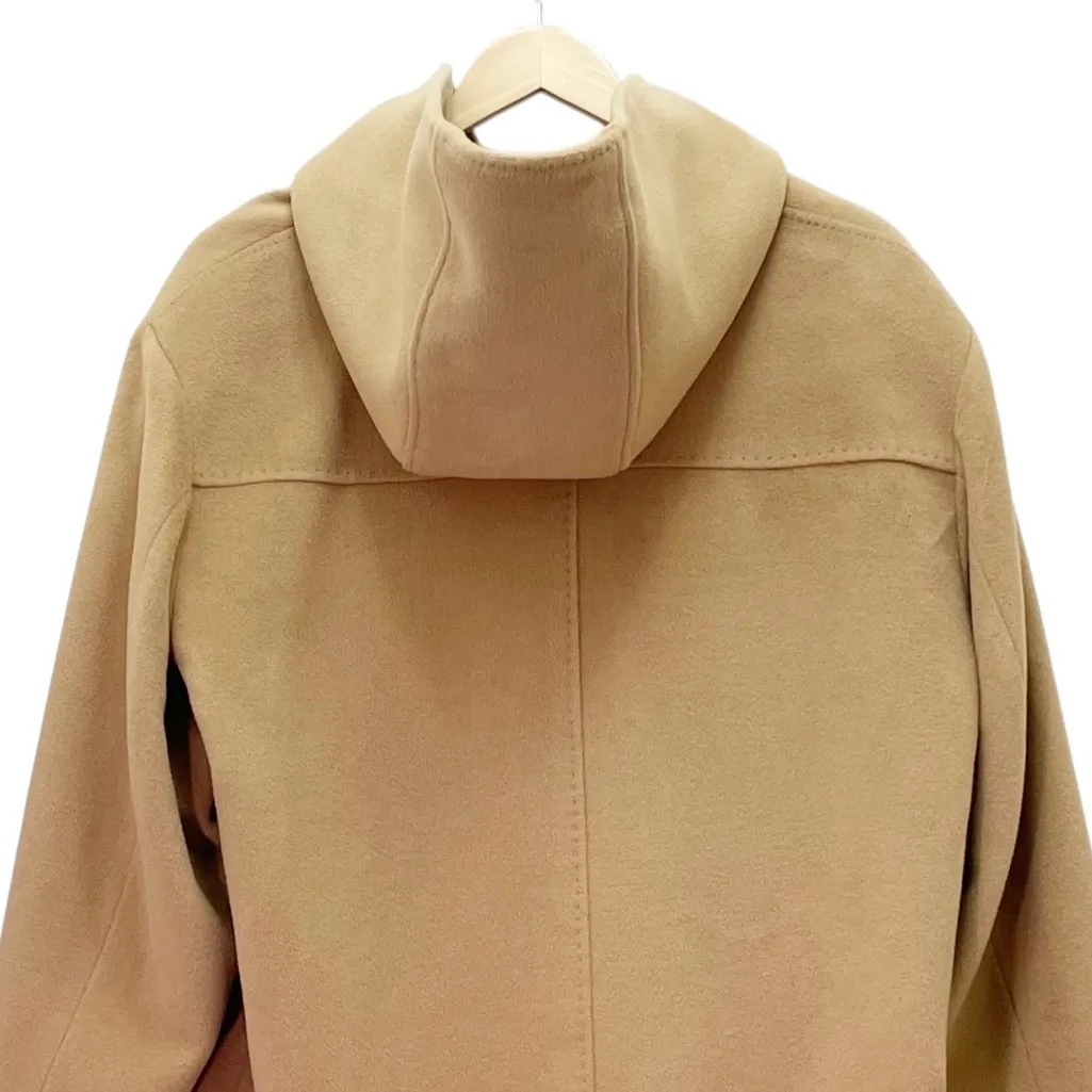 Jones New York Woman 16W Camel Tan Wool Angora Blend Hooded Coat Lined 4 Button - Image 7