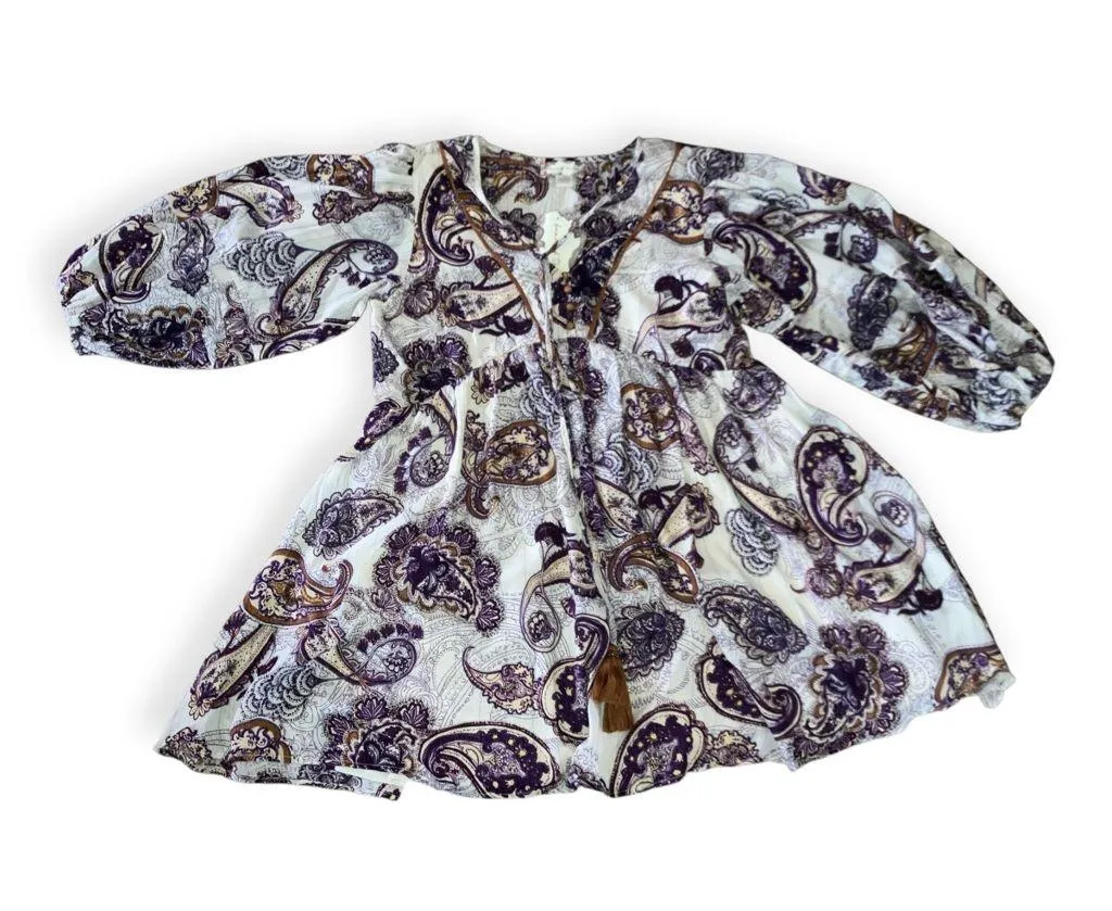 Band of the Free Womens Paisley Patterned Lyonnette Mini Dress - Image 2