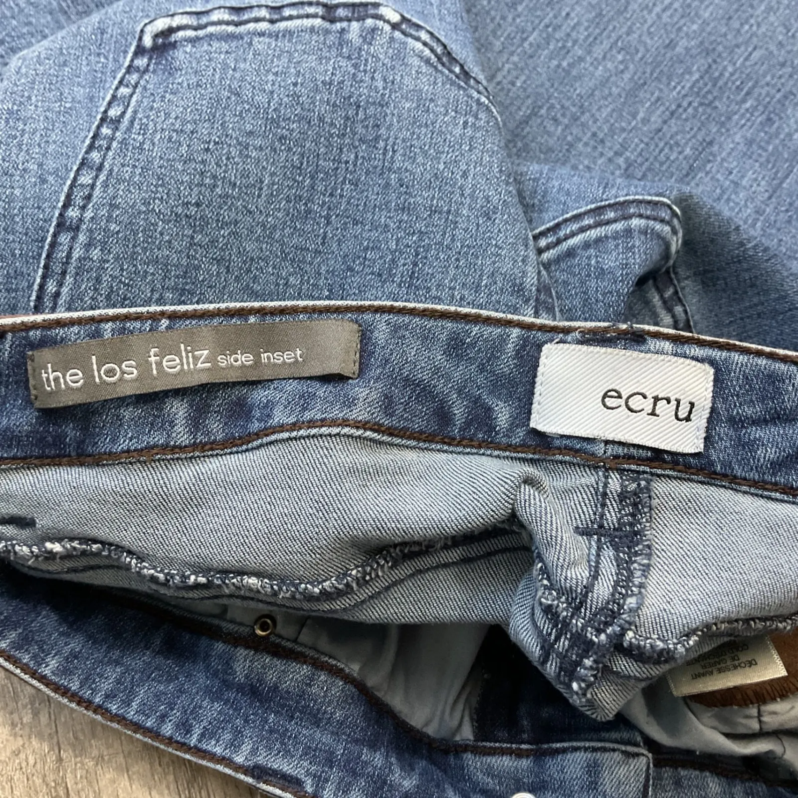 Ecru Los Feliz Side Inset Jeans Women's Size 27 Brown Accent Denim Pants‎ - Image 6