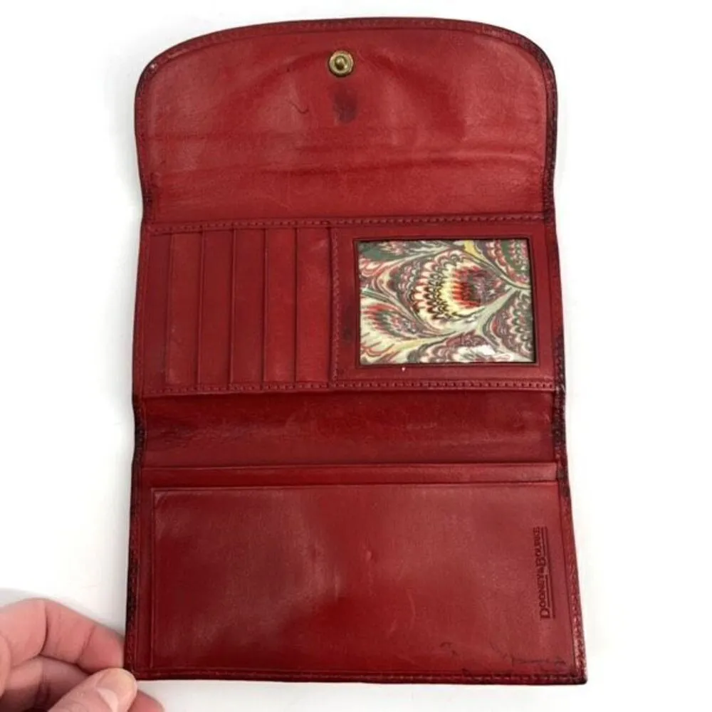 Vintage Dooney & Bourke Leather Wallet 70s 80s folding tru-fold key holder brown - Image 4