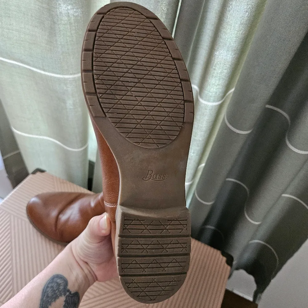 Bass Ankle Boots Allie Brown Faux Leather Booties Business Casual Neutral Fall Size 9 - Image 10