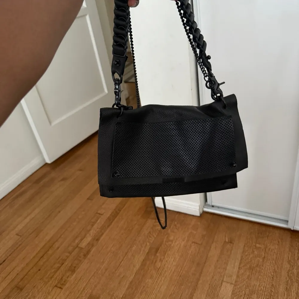 Convertible Black Leather Crossbody Bag Braided Chain Shoulder Bag Purse - Image 14