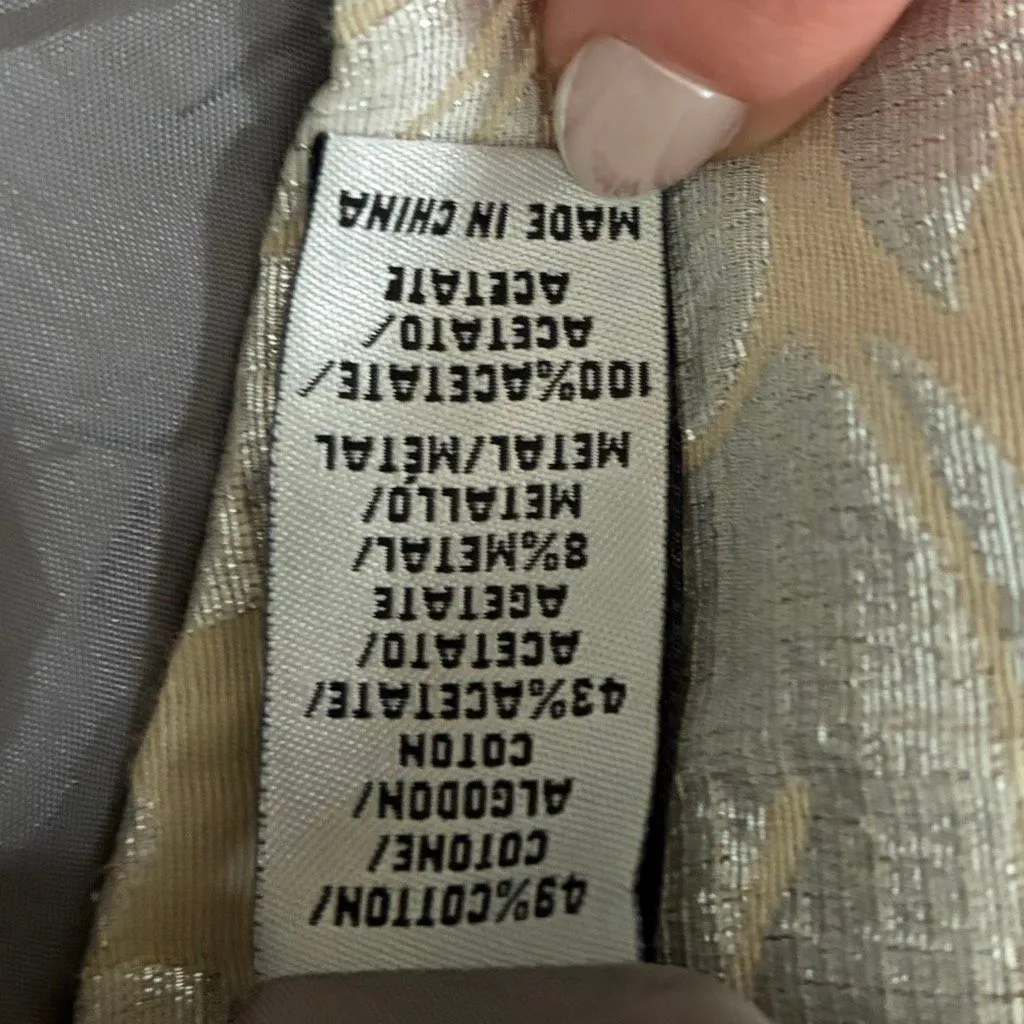 Tibi Metallic Jacquard Leaf Short Bubble Sleeve Top 4 - Image 4