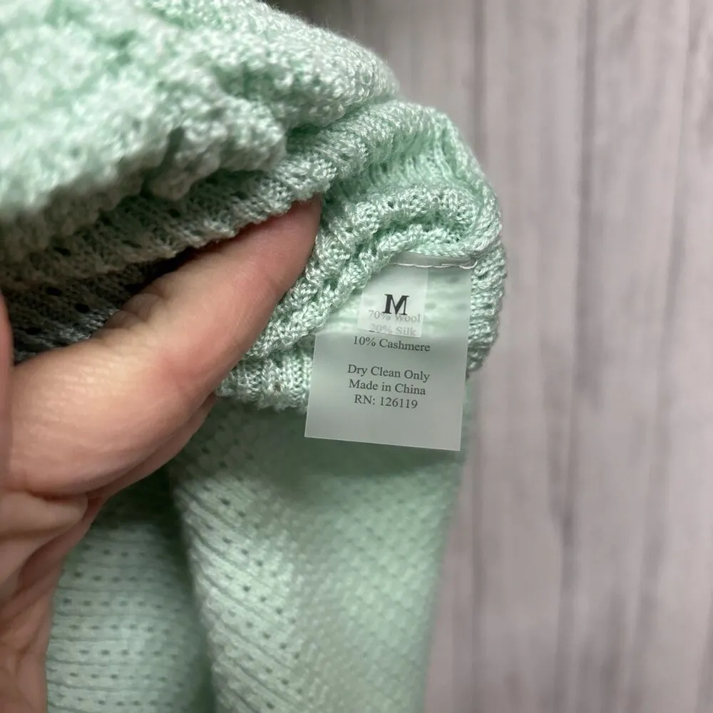 Womens Size M Victor Glemaud Silk Wool Cashmere Blend Sweater Dress EUC Green Size M - Image 4