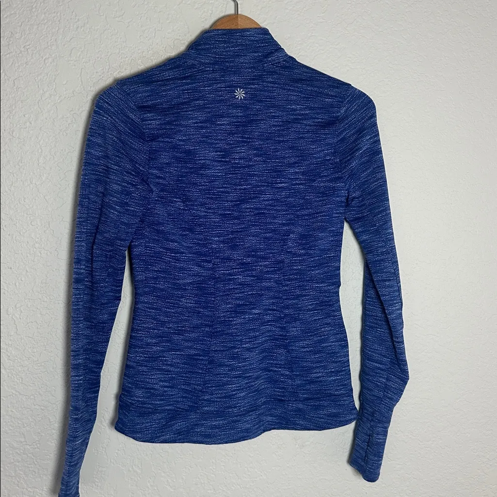 Athleta Blue Jacket Full Zip Pockets Stretch Fitted Athletic Athleisure XS - Image 5