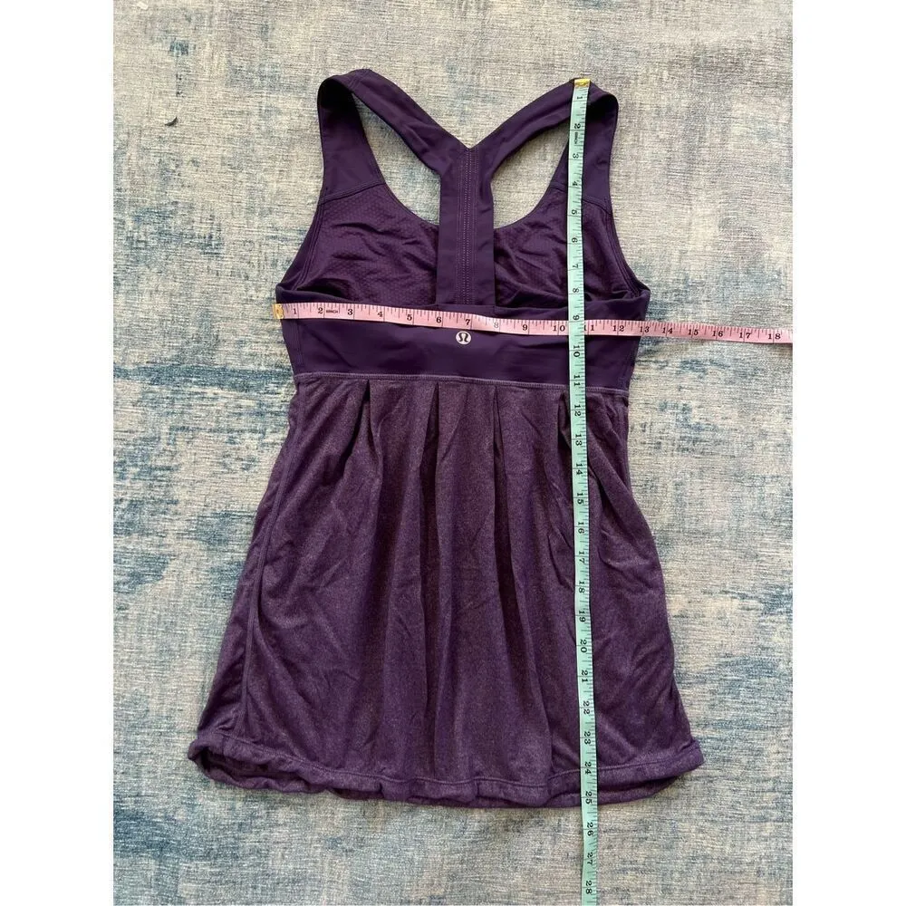 Lululemon Heathered Concord Grape Purple Power Dance Athletic Tank Top Size 4 - Image 3