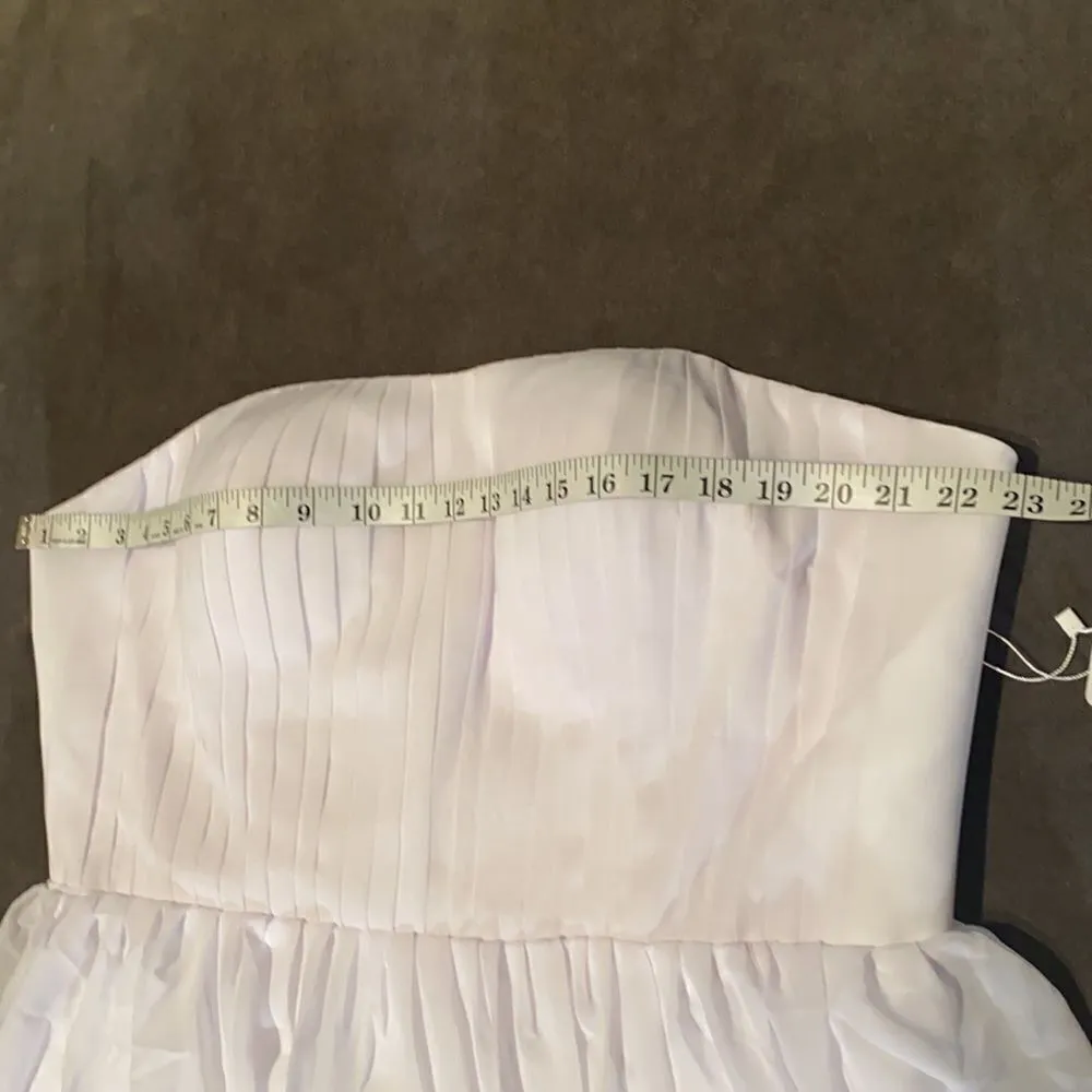 Women’s Elegant White Strapless Full Length Chiffon Prom Party Formal Dress XXL - Image 5