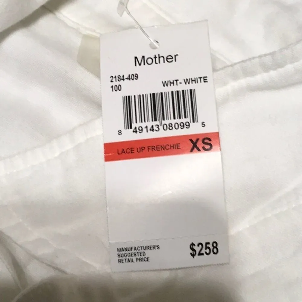 Mother lace up Frenchie. NWT White Size XS - Image 6