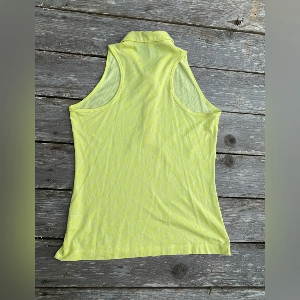 Woman's yellow Nike Golf Sport Dri-Fit Size L sleeveless Polo top. - Image 4