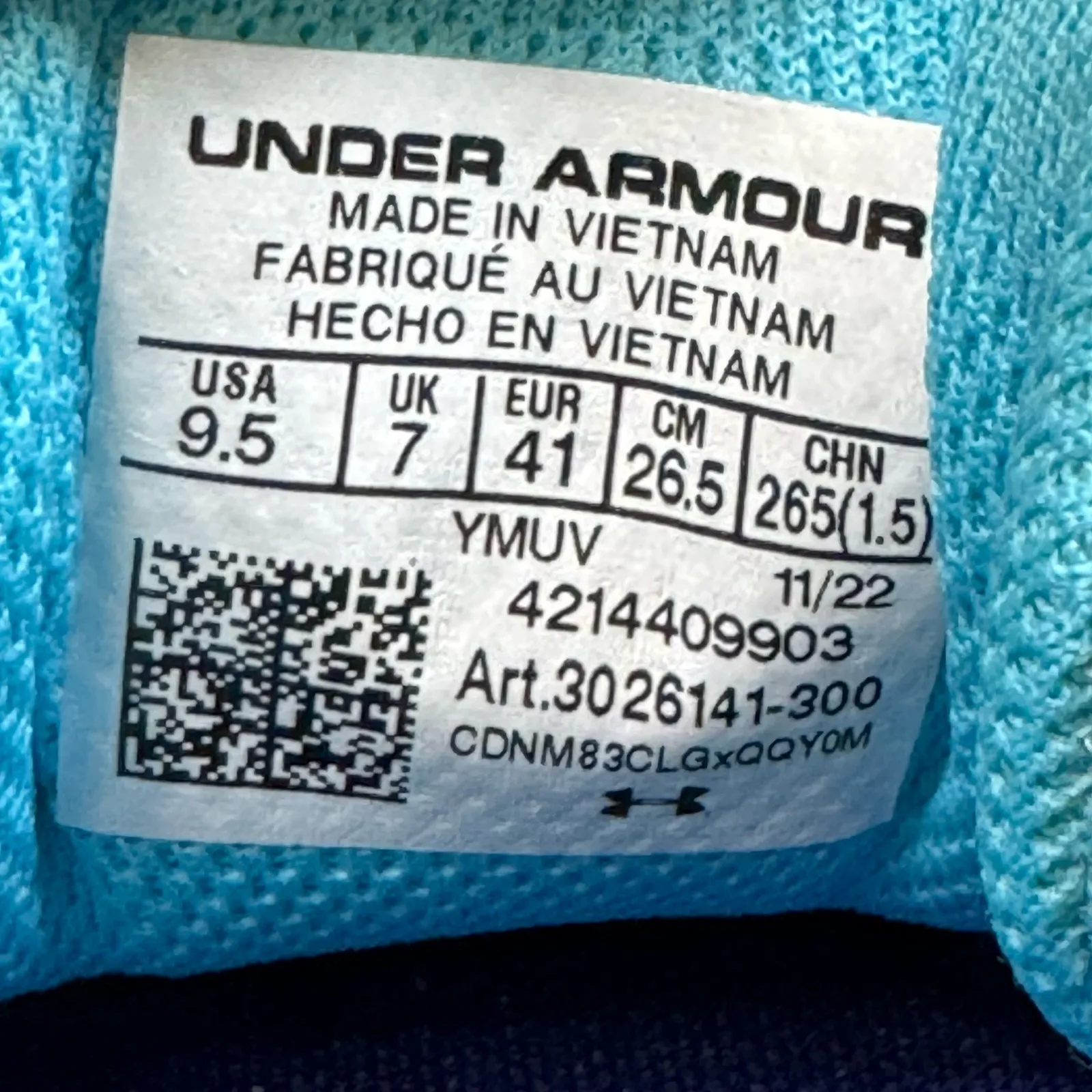 Under Armour Womens HOVR Intake 6 3026141-300 Blue Running Shoes Size 9 1/2 - Image 9