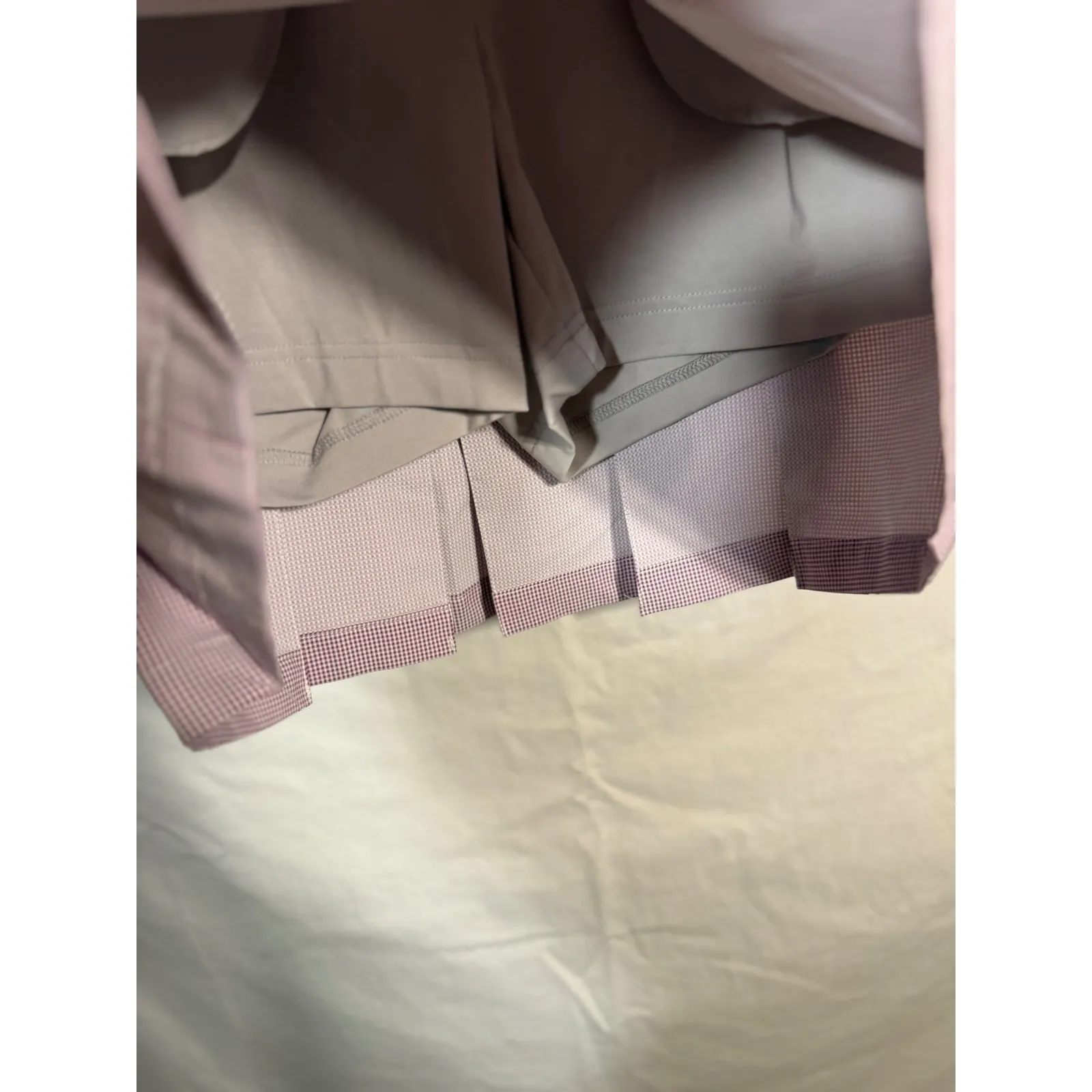 Nivo Golf Skort Athletic Gingham Pleated Hem‎ Maroon White Size 6 Red - Image 2