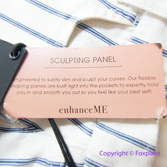 New! Jen 7 by 7 for all mankind shorts white‎ with blue stripes, women size 4 White - Image 11