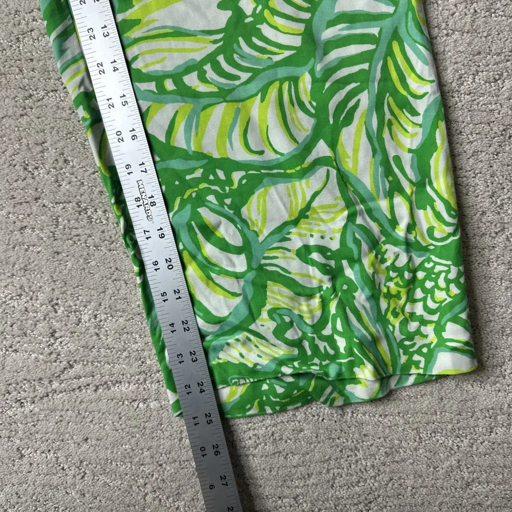Women's Lilly Pulitzer Size 4 Lela Toucan Crop‎ Wide Leg Tropical Green Pants - Image 3