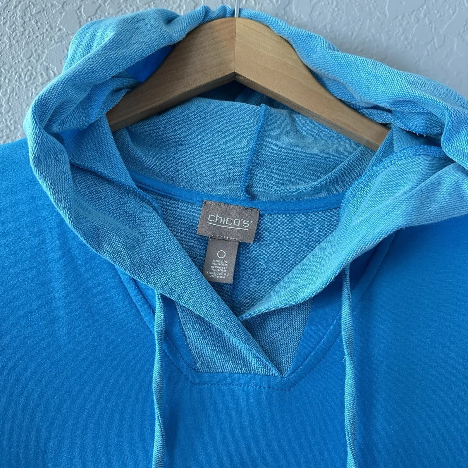 Chico's Blue Hooded Dress Size 0 (S/M) Pocketed‎ Lounge Sporty Coastal Casual - Image 11