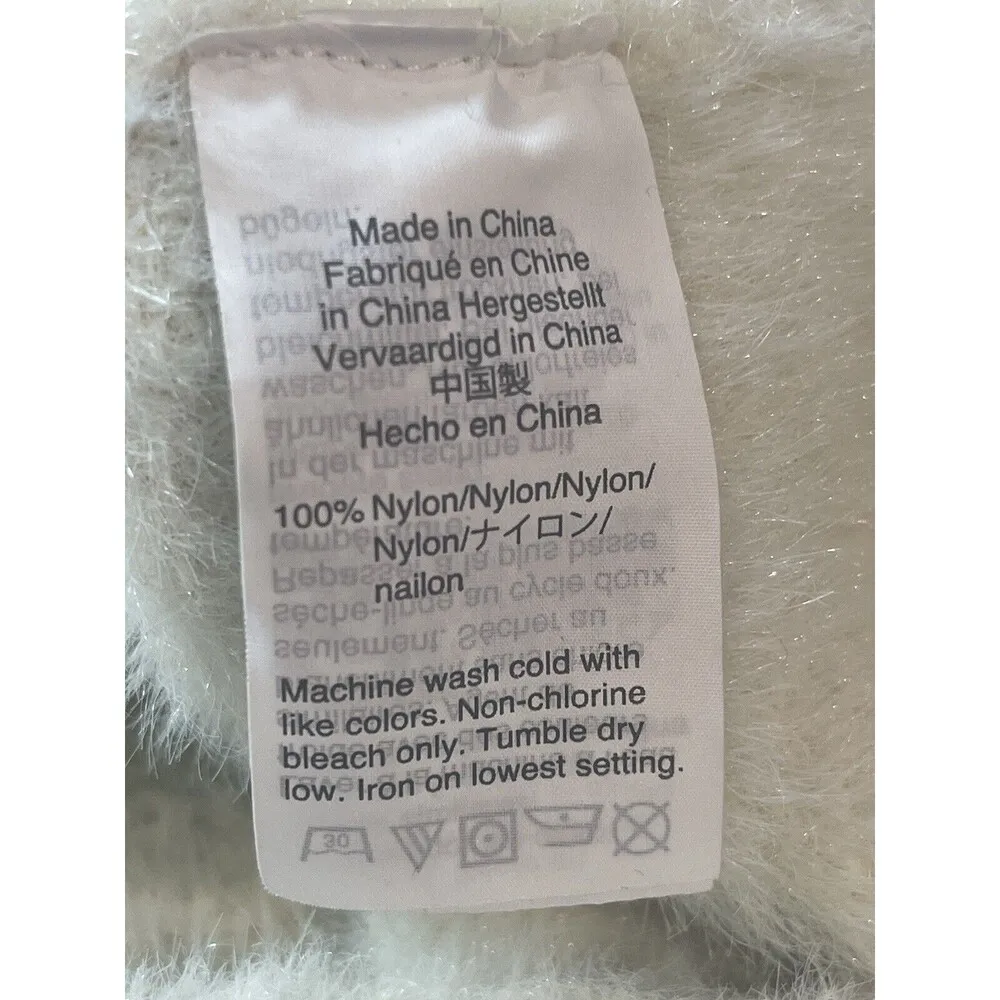 J. Crew Point Sur Heavy Ivory Faux Fur Zip Up Mock Neck Coat S - Image 11