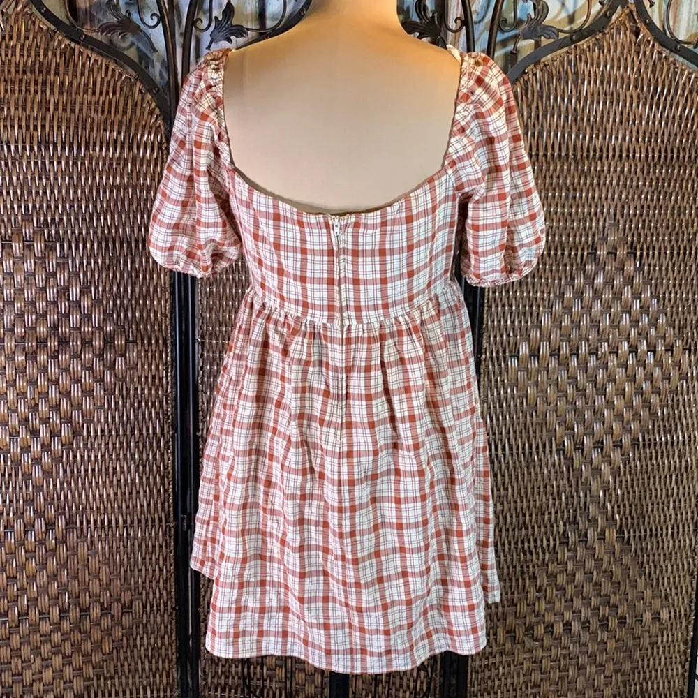 B. Smart  Plaid Ruffle Sleeve Dress Size 11 - Image 3