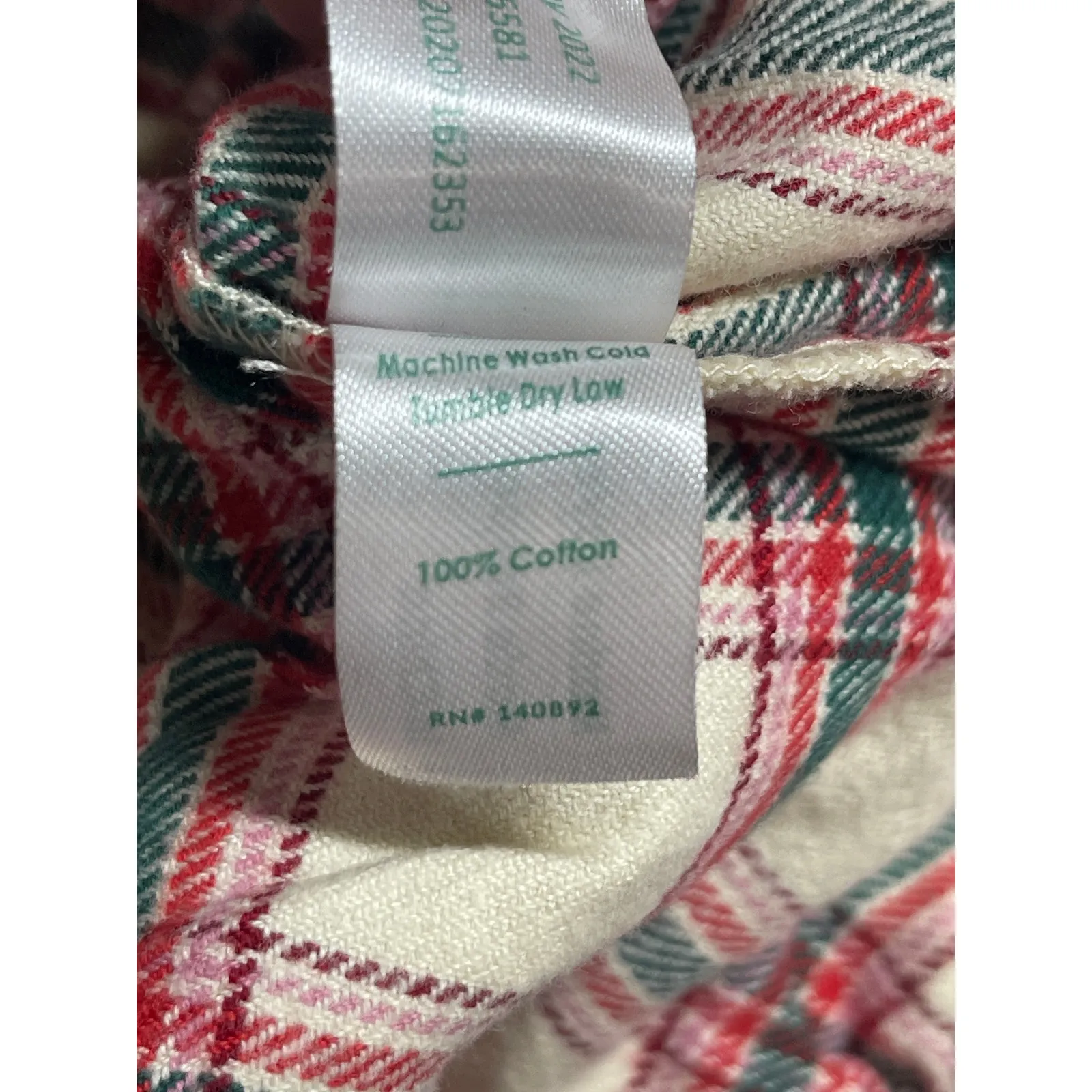 Marine Layer Plaid Check High Rise Straight Sleepwear Pajama Trousers Pants XS - Image 4