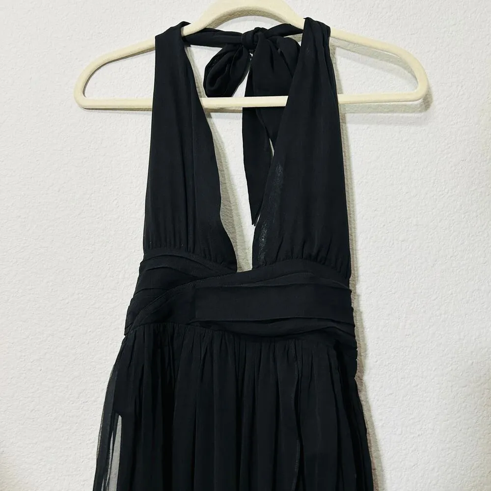 NEW Retrofête Zion Silk Chiffon Dress Bodysuit Lined Black Sz Large $595 Baddie - Image 7