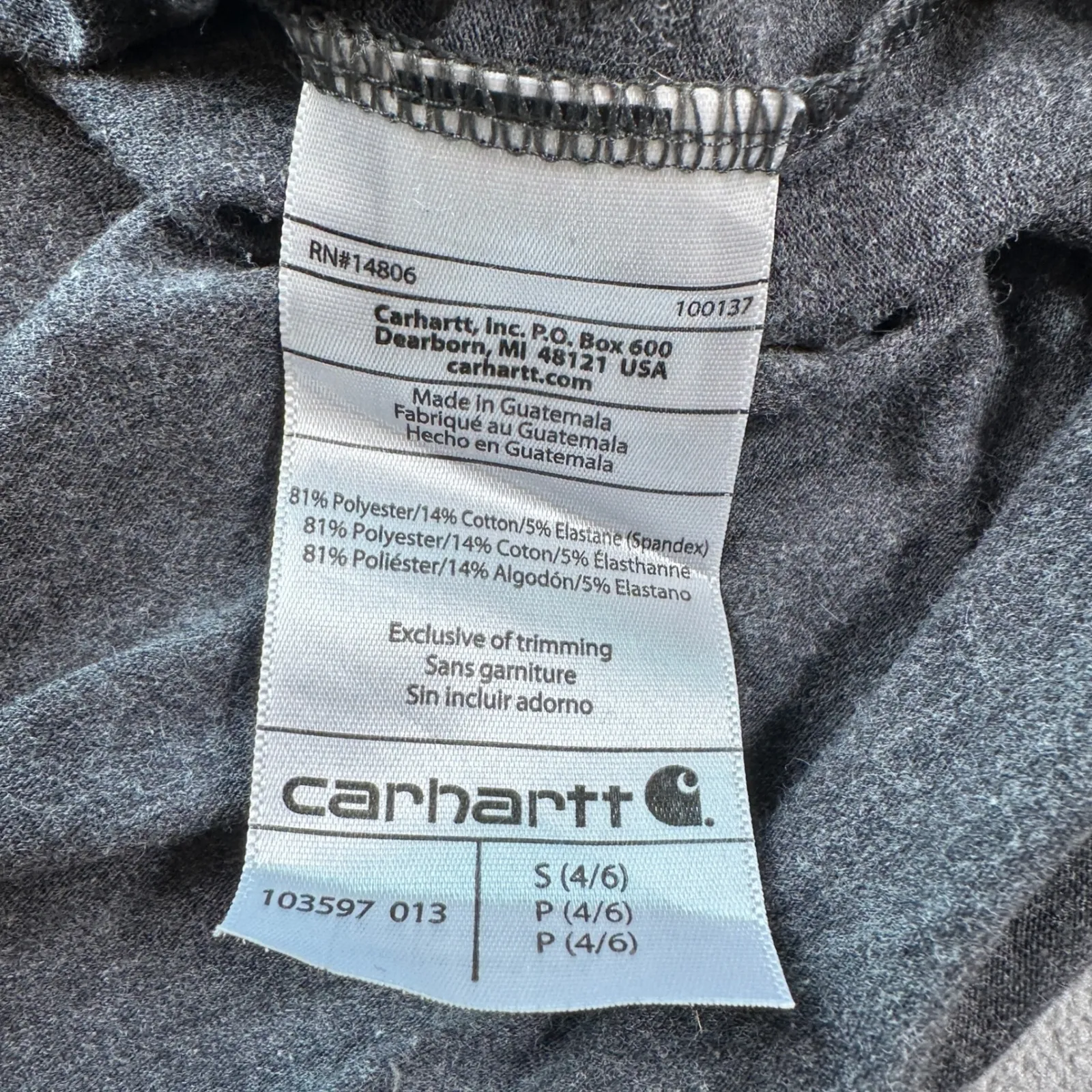 Carhartt Force 1/4 Quarter Zip Pullover Shirt Top Womens S Gray Long Sleeve Athl - Image 5