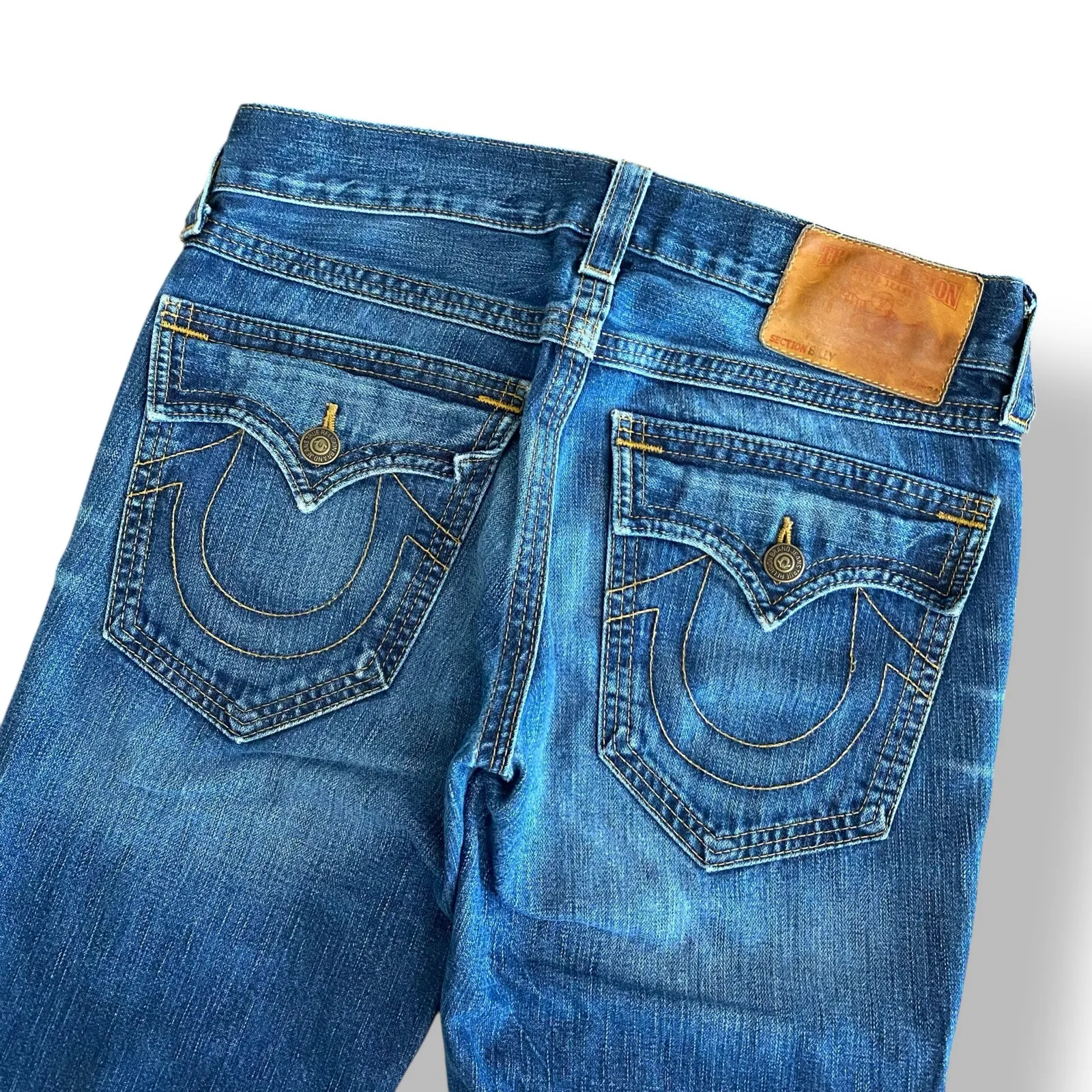True Religion Womens 31 Distressed‎ Bootcut Jeans Made in USA Flap Pockets - Image 8