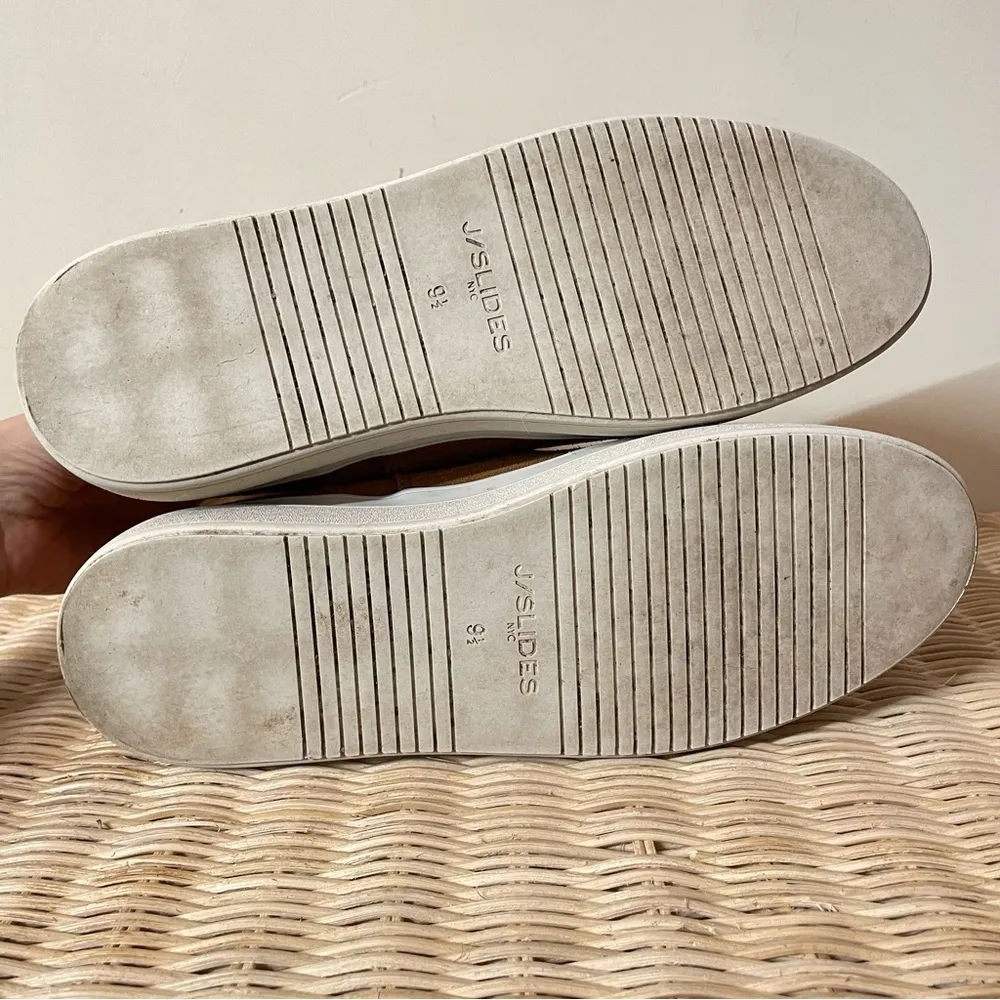 J Slides Nelly Water Resistant Suede Leather Boot Faux Fur Lined Tan size 9.5 - Image 10