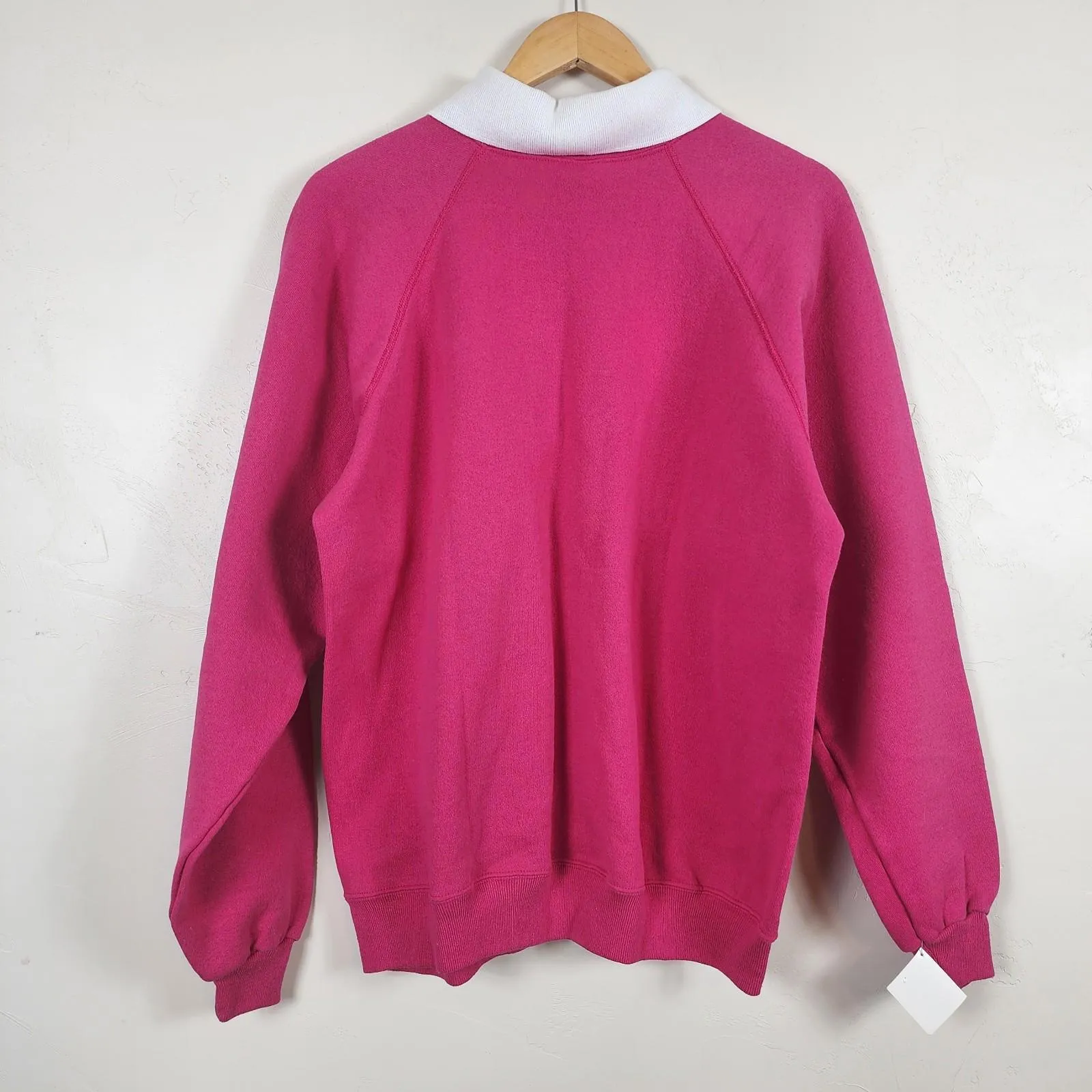 Vintage Hanes Morning Sun Pink Floral Sweatshirt Collar Womens XL 90s Grannycore - Image 2