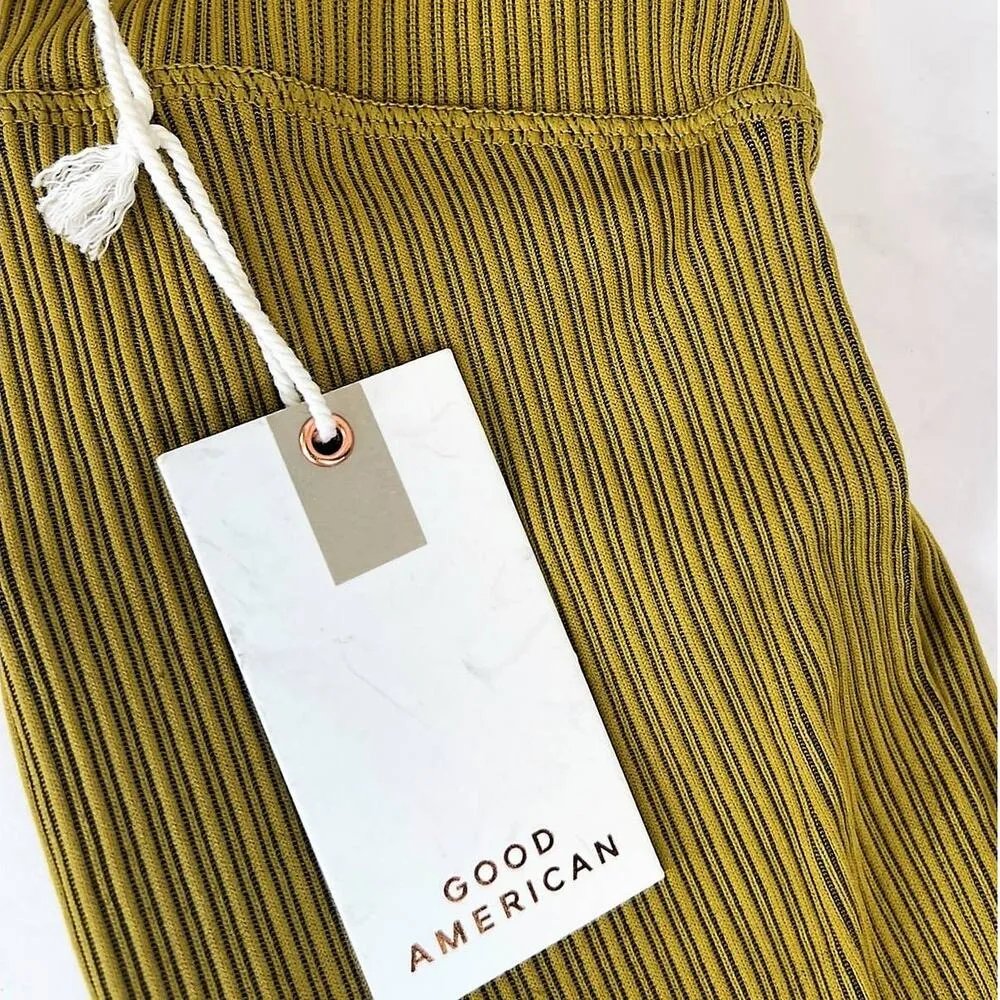 Good American | NWT | Sz 00/0 | Golden Olive Ribbed Seamless Core Power Leggings - Image 7