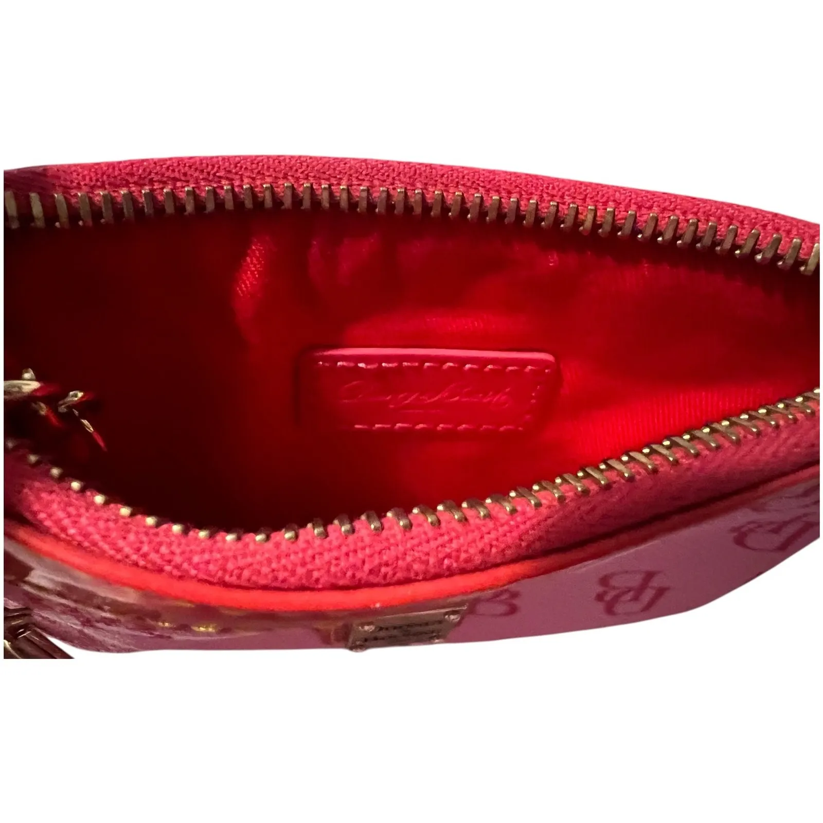 Dooney & Bourke Pink Logo Heart Wristlet Pouch Keychain Wallet - Image 5