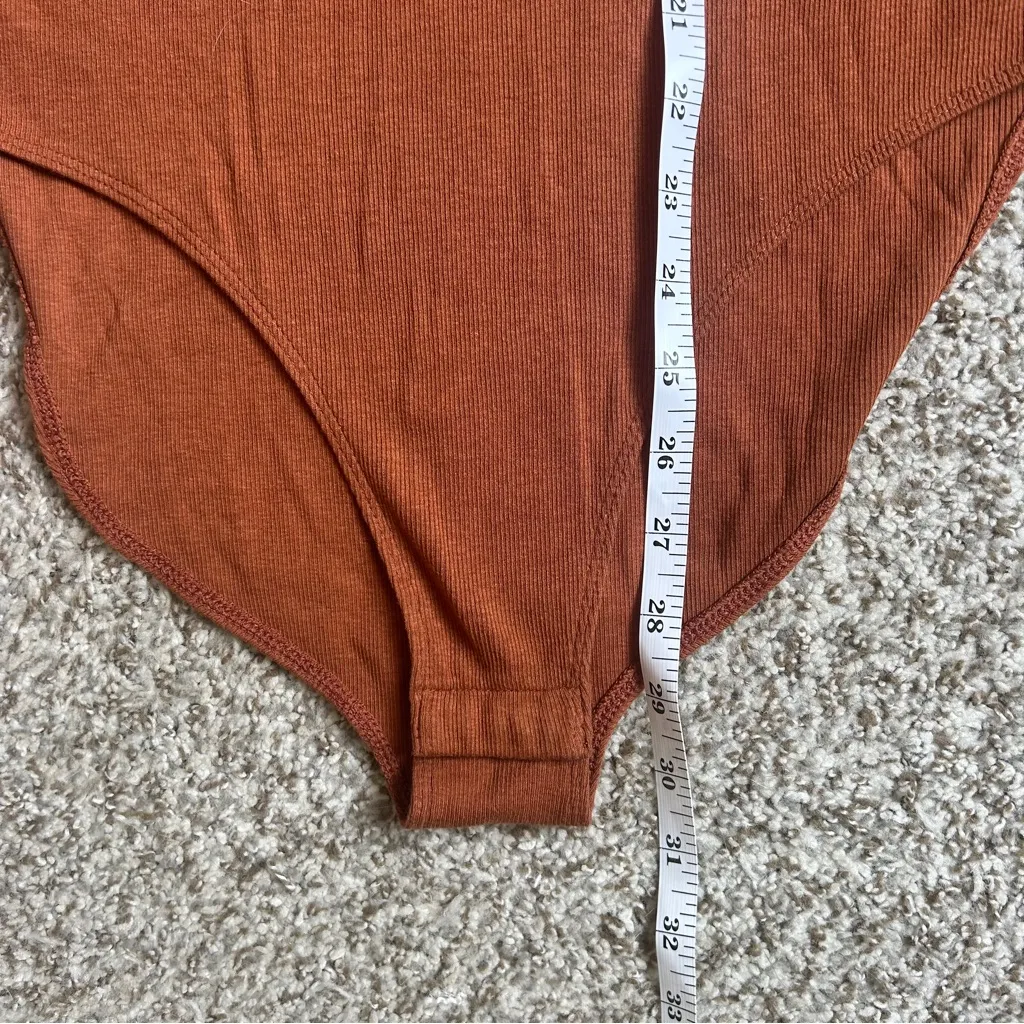 A New Day  Rust Ribbed Tank Top Bodysuit Casual Comfy Neutral Large - Image 6