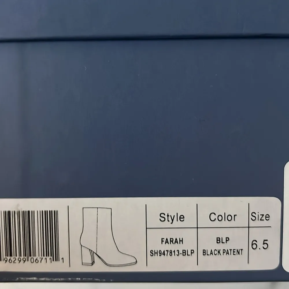 PAIGE Farah Square Toe Bootie in Black Patent Leather, Size 6.5 New in Box $420 - Image 9