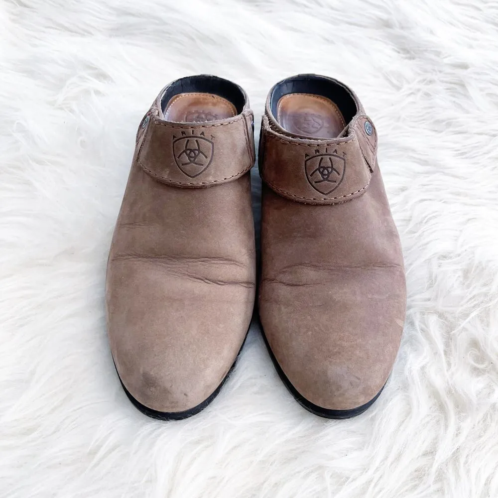 Ariat Brown Leather Sport Slip On Clog - Image 3