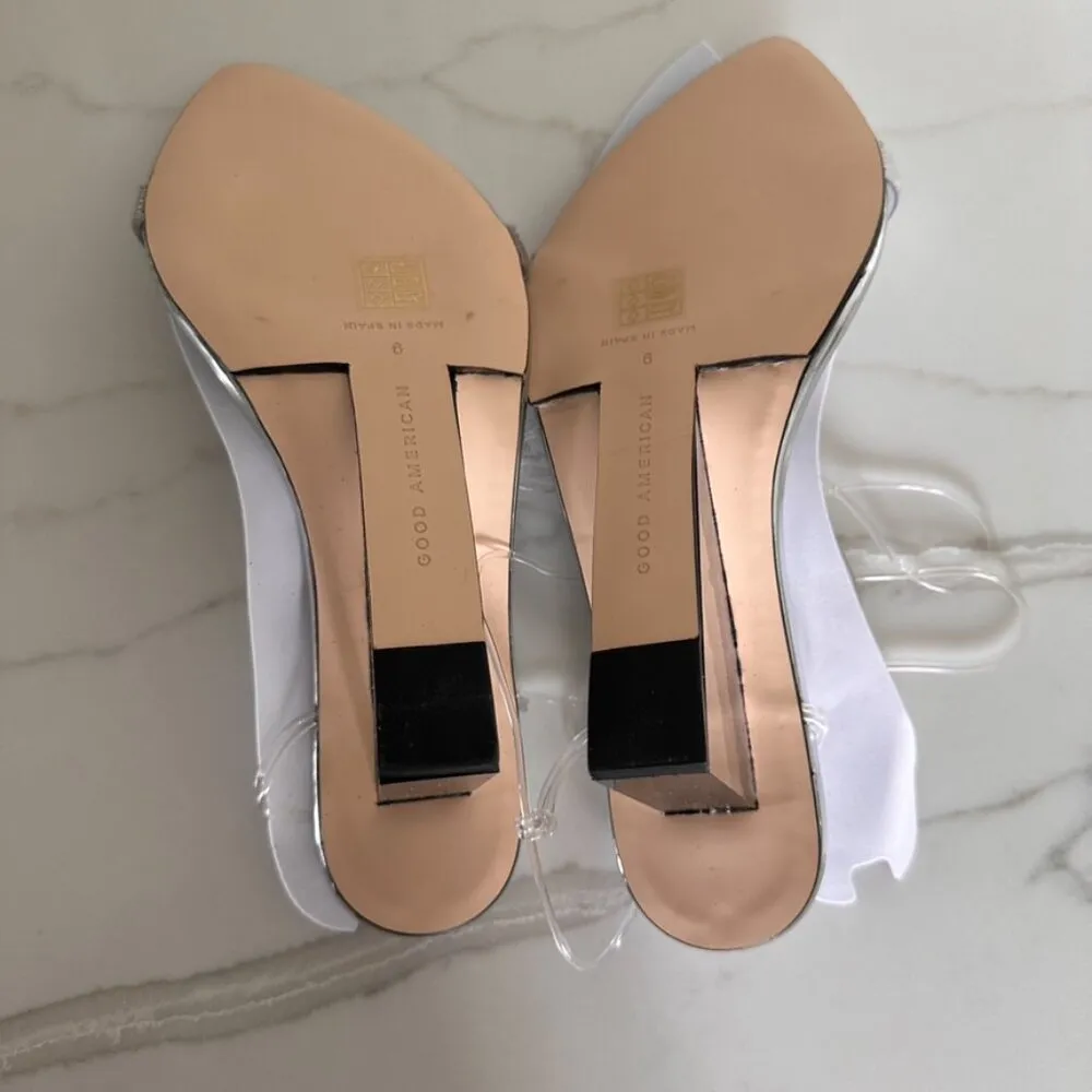 GA080V Ankle Strap Wedge Sandal In Silver Size 9 - Image 9