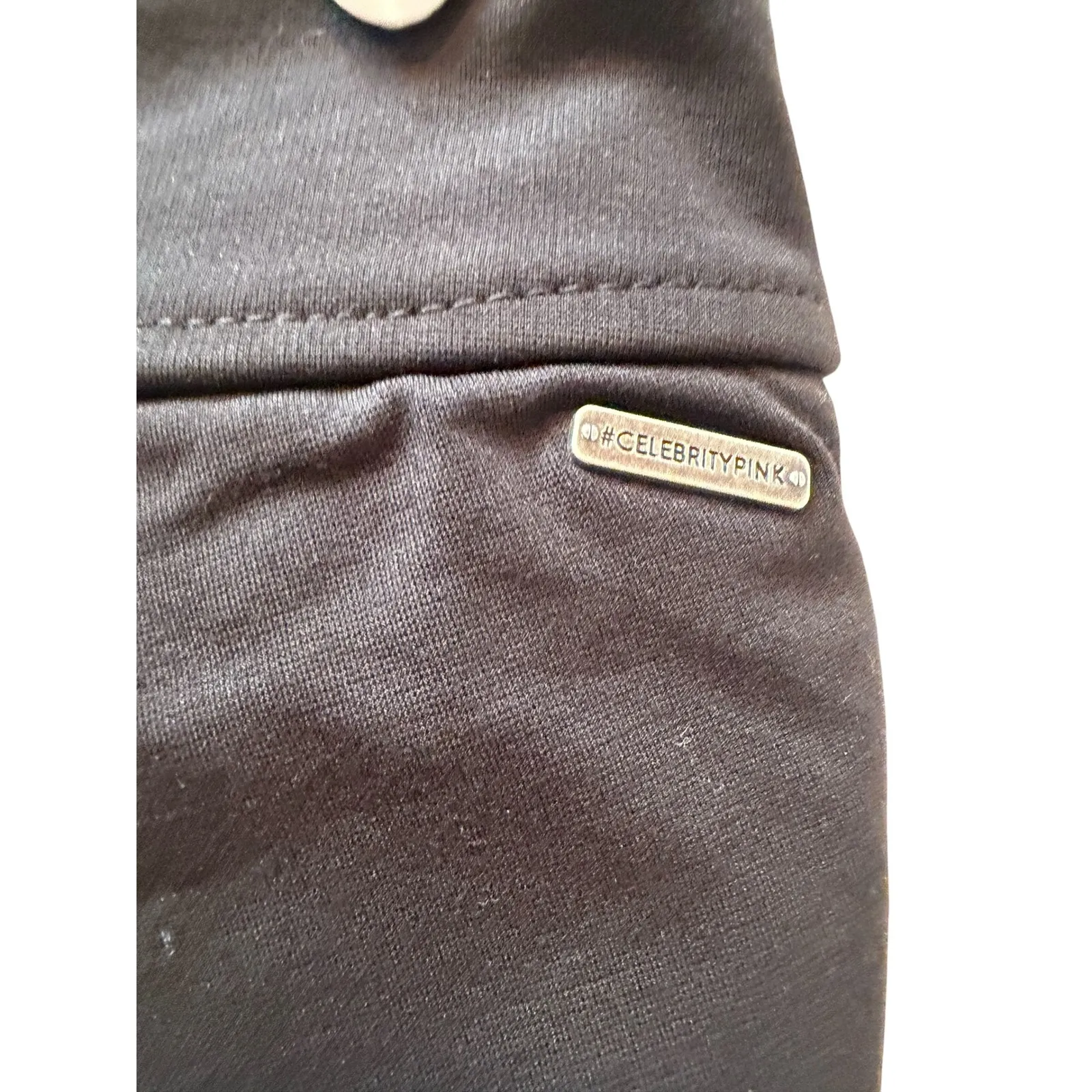 Celebrity Pink Black Faux Leather Side Skinny Legging Pant Size‎ 1 - Image 3