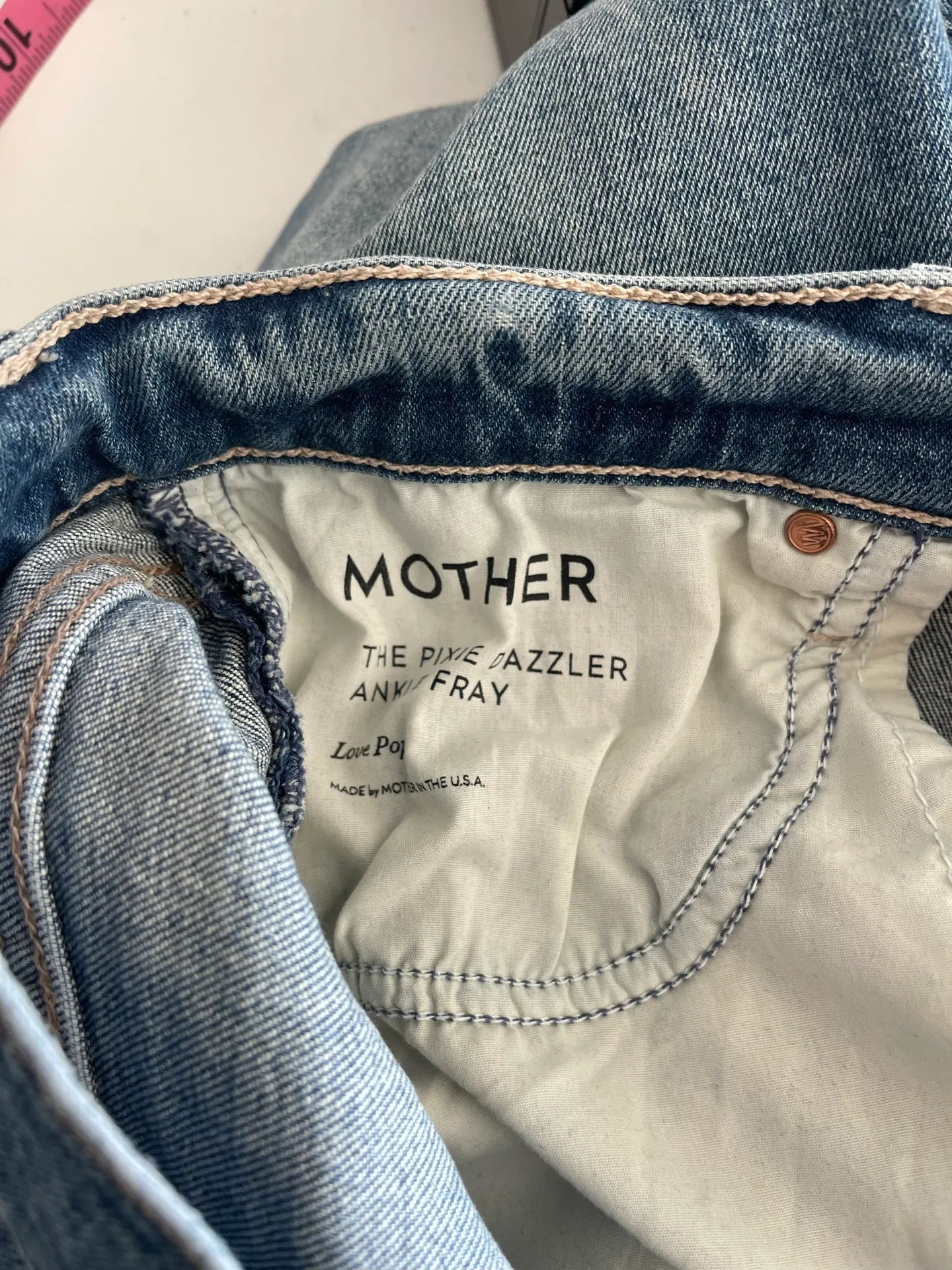 Mother The Pixie Dazzler Ankle Fray Button Fly Jeans - Image 5