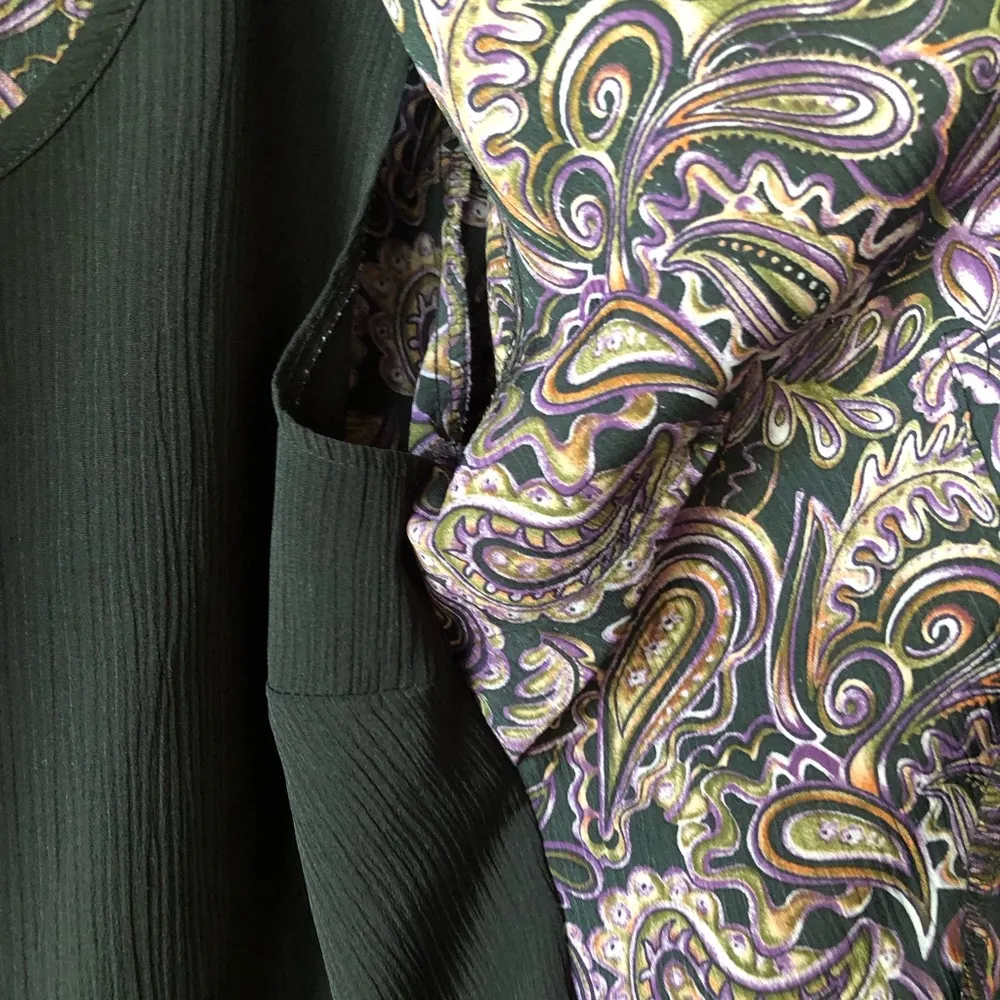 NOTATIONS Womens Open Shirt With Attached Camisole Size Small 100% Polyester - Image 3