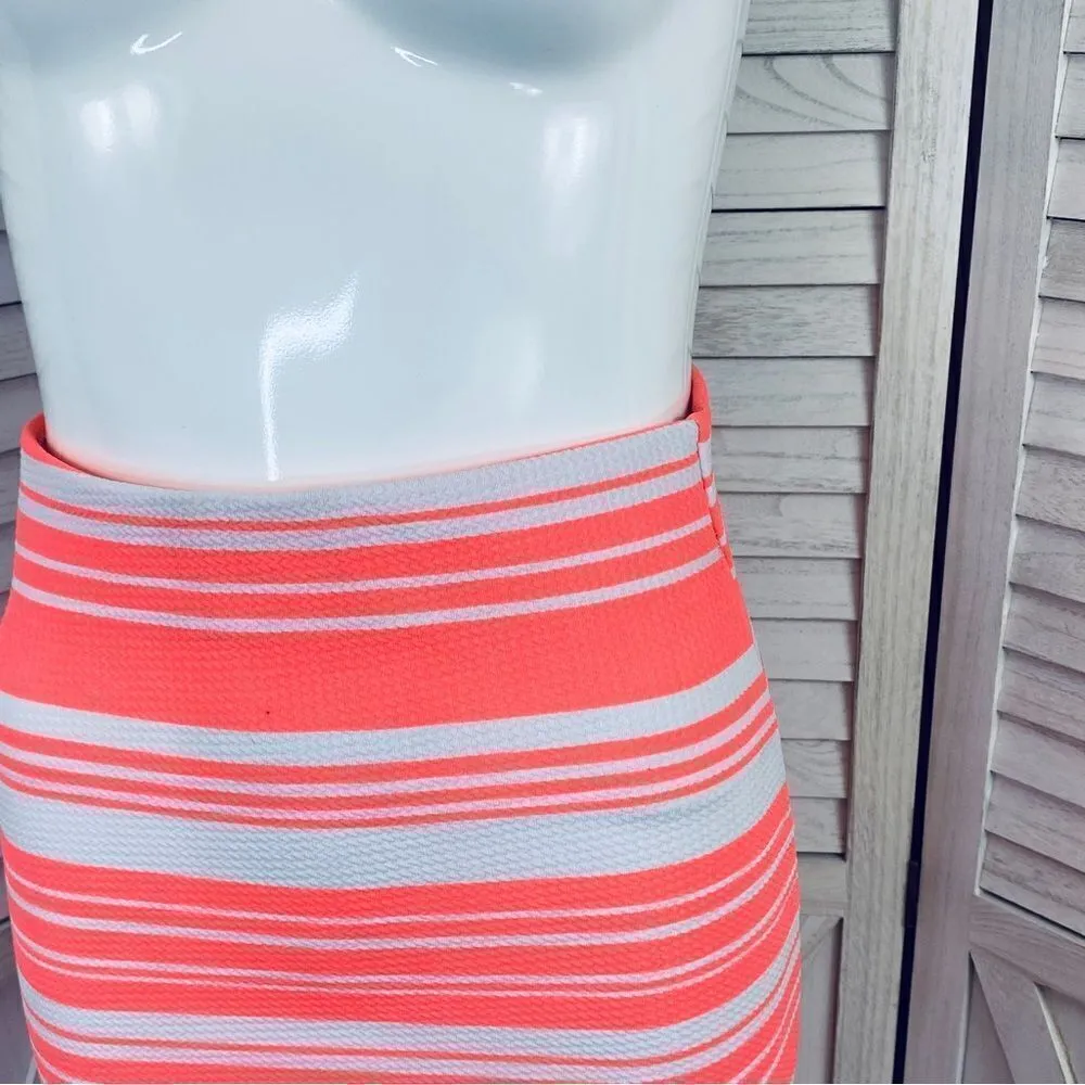 Brat Star Neon Striped Pencil Skirt Small White Pink - Image 7