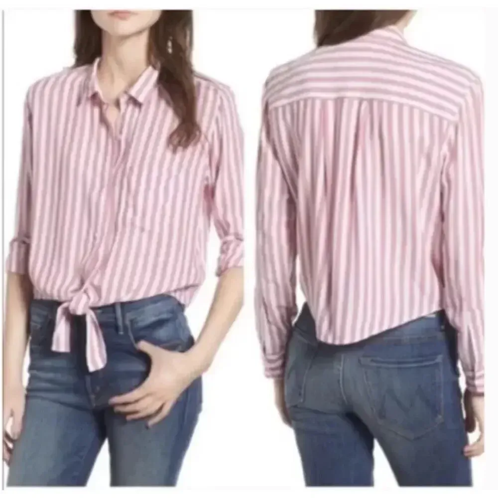 RAILS Val Top in Garnet White Stripe‎ Front Tie - Image 9