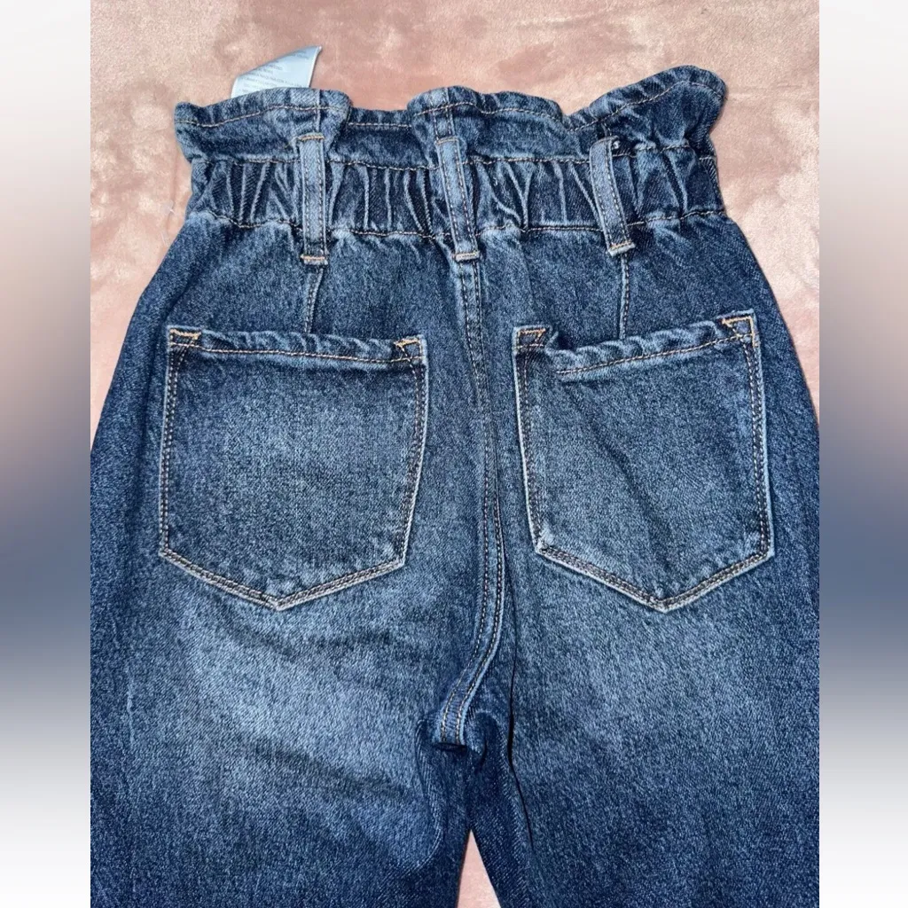 Kancan Exclusively For Maurice Women’s Blue Denim Paper Bag Elastic‎ Waist Sz 23 - Image 11