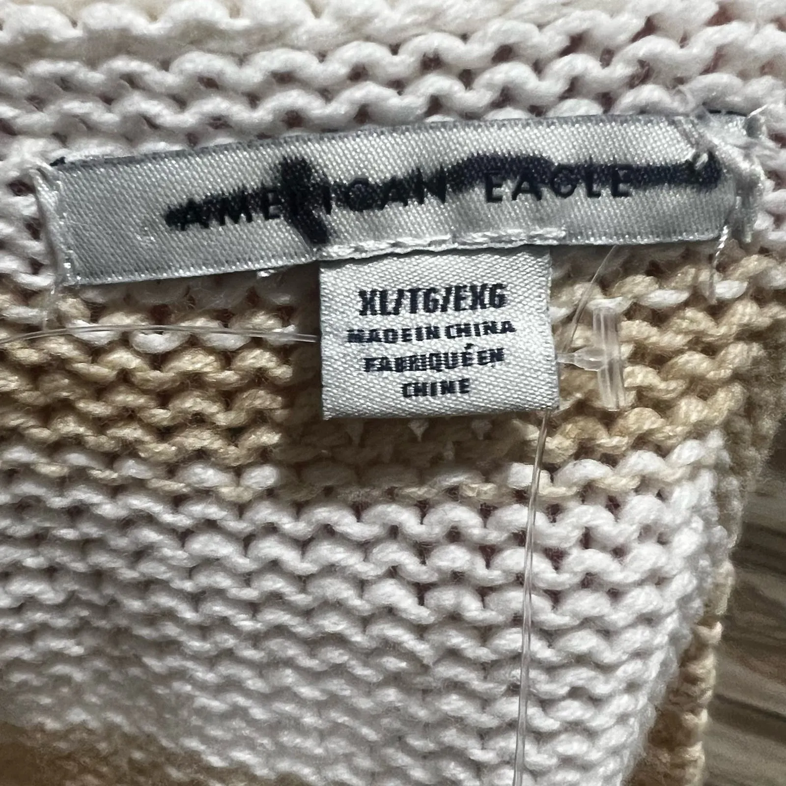 American Eagle beige striped pullover sweater - Image 8