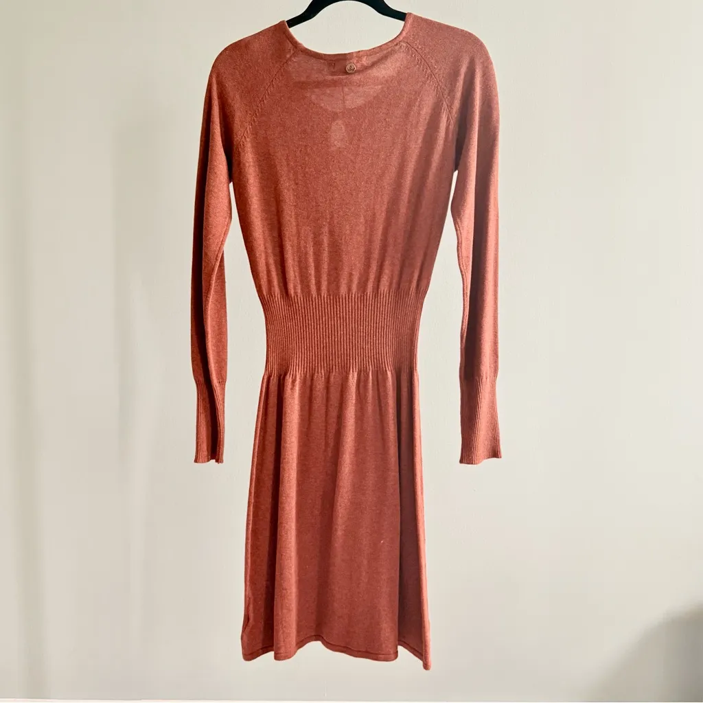 NWT Prana Sonatina Sweater Wrap Dress, Chai Heather Brown | Size Small - Image 9