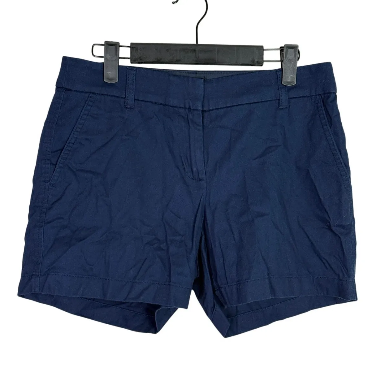 J. Crew Cotton Classic Chino Utility Flat Front Pocket Casual Shorts 4 Navy Blue - Image 9