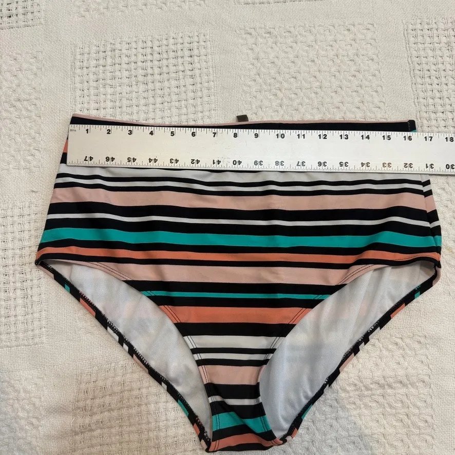 Torrid 1 striped smooth high waist swim bikini bottom SW2 2822 - Image 6