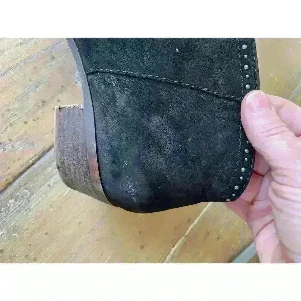 Lucky Brand Women's Sz 8 Benna Black Studded Suede Ankle Boots Bootie - Image 10